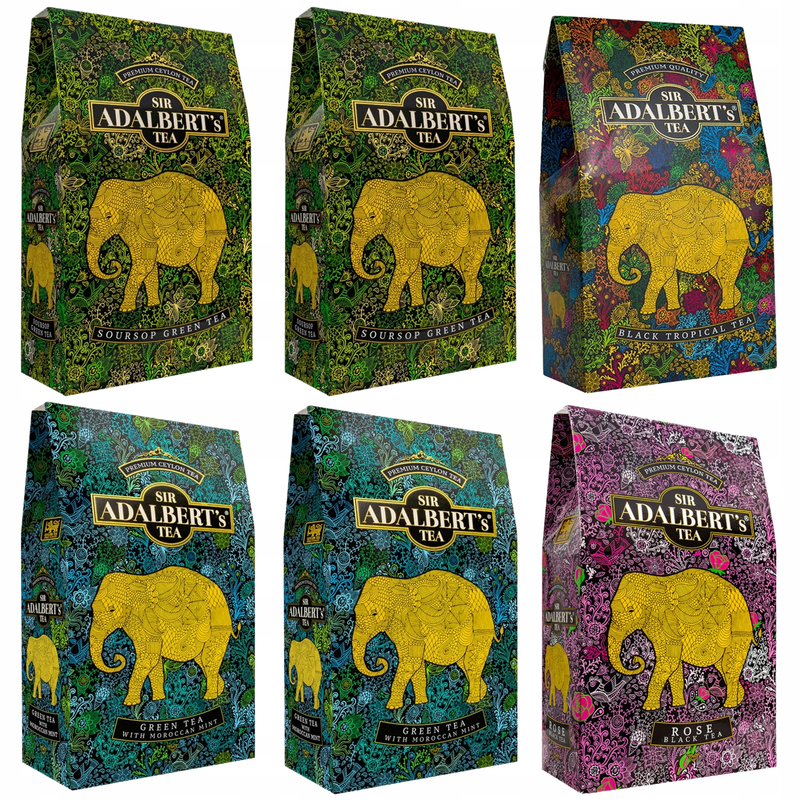 Adalbert's Zestaw prezentowy 6 herbat liściastych herbata zielona i czarna
