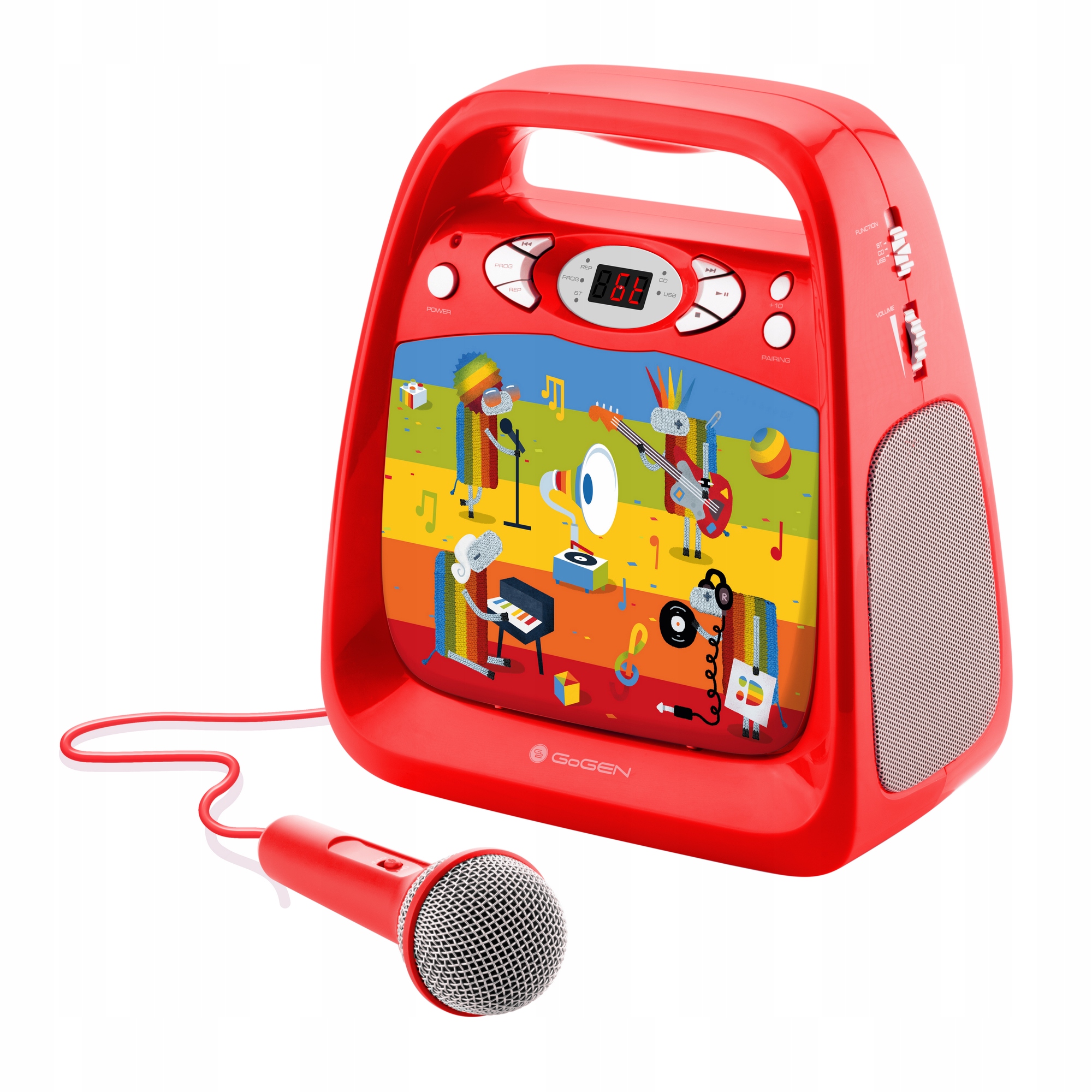 Boombox dla dzieci CD Bluetooth USB MP3 MIKROFON KARAOKE