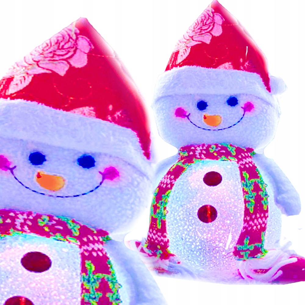 Świecący Bałwan Figurka LED 30 cm Lampka RGB