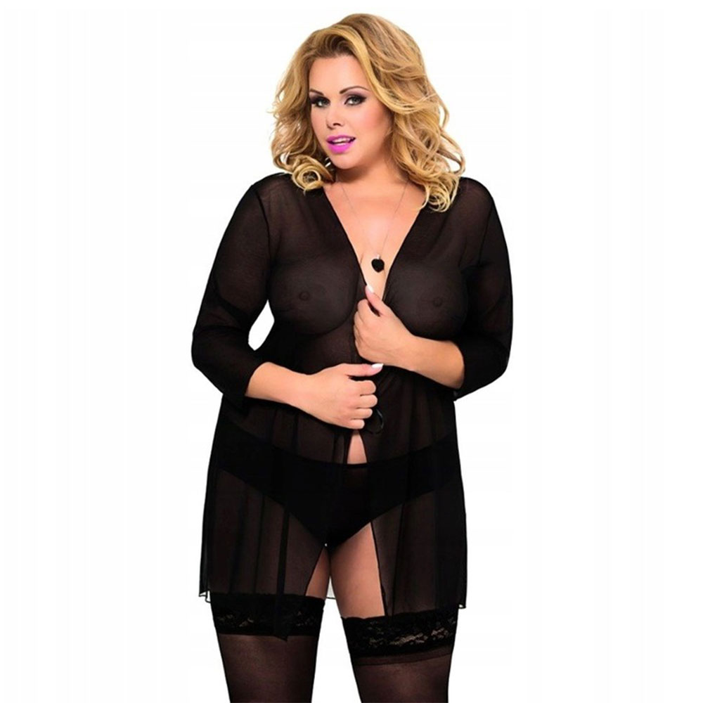 Romantická sada Peniuar a šortky Pola SoftLine Plus Size 1861 XXXL