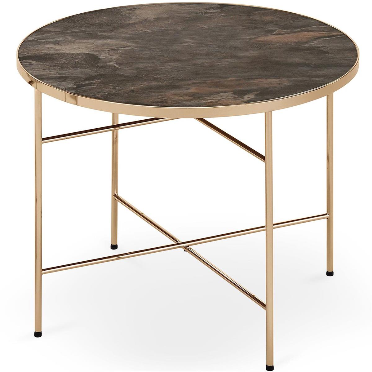 kulatý konferenční stolek Isabelle mramor/zlatý Halmar