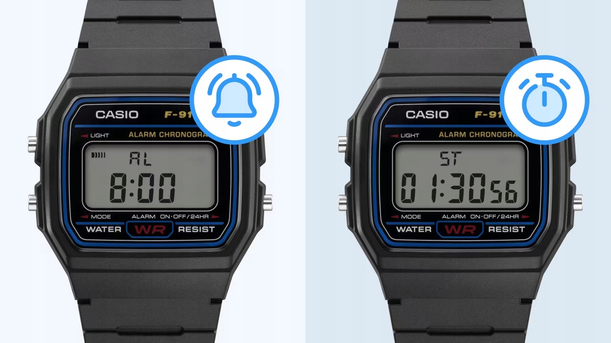 CASIO VINTAGE DIGITAL 33mm F-91W-1YEG+ Grawer Gratis Marka Casio