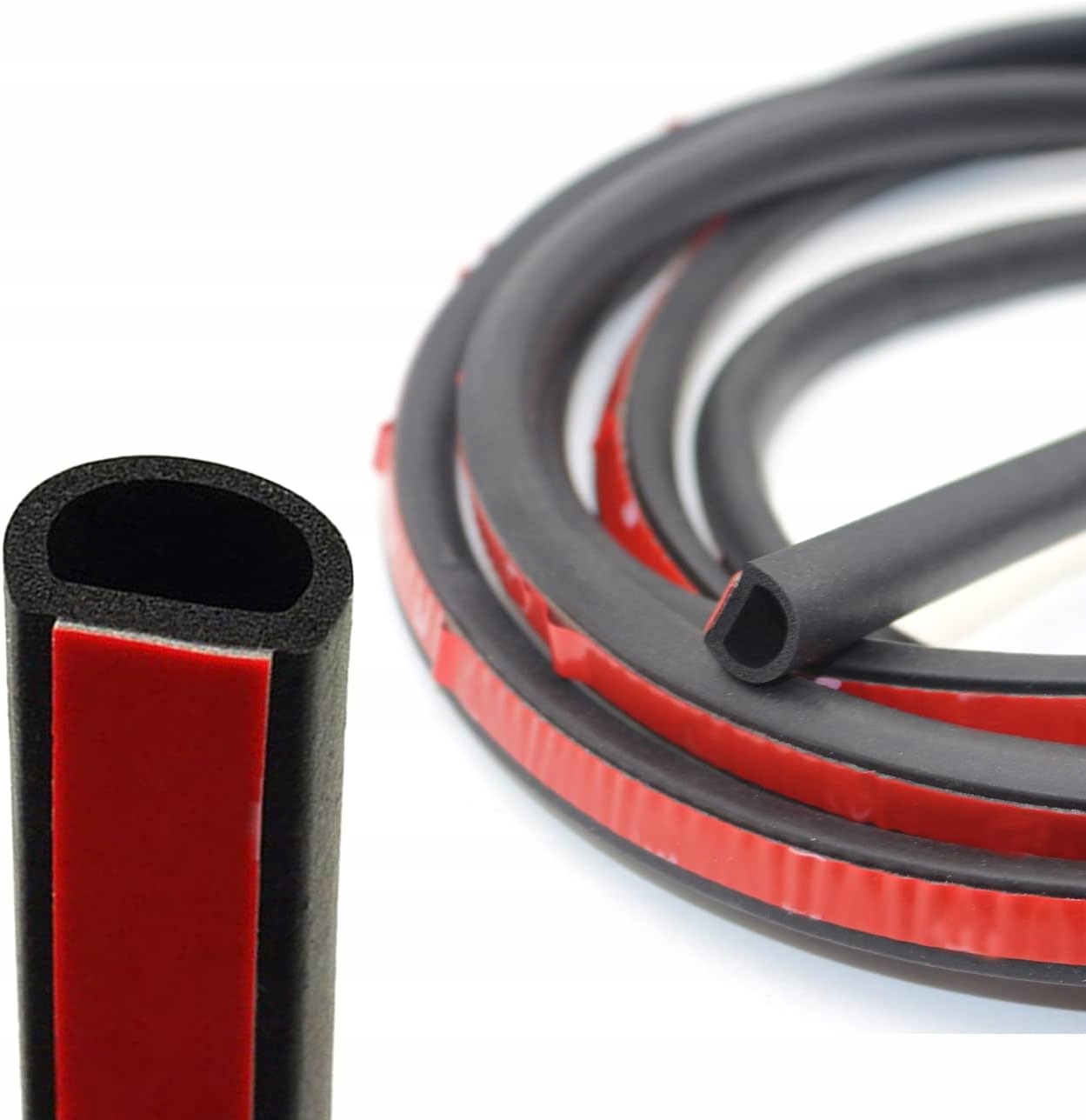 USZCZELKA DO DRZWI OKNA 10x9mm UNIWERSALNA SAMOPRZYLEPNA CZARNA TYP O 1m Długość 100 cm