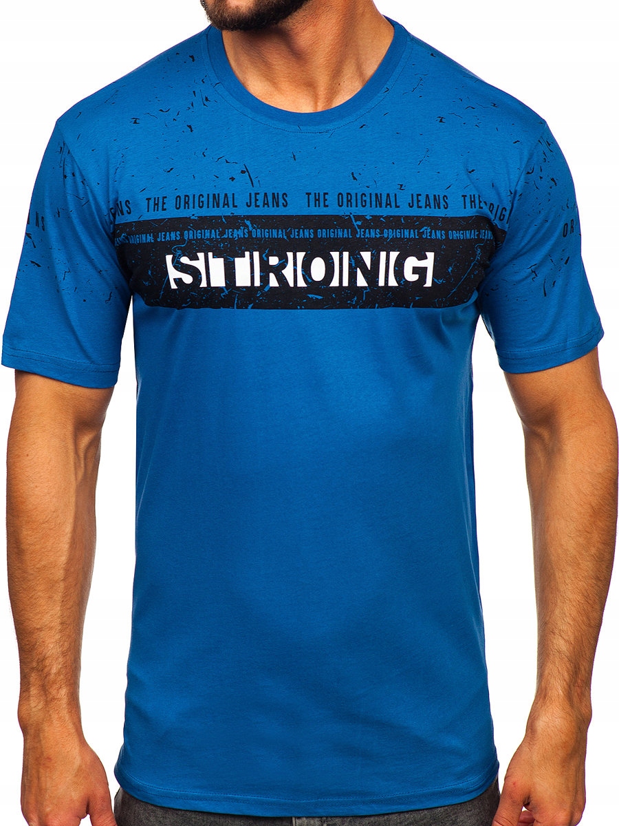 

T-shirt Męski Koszulka Niebieska 14204 Denley_xl
