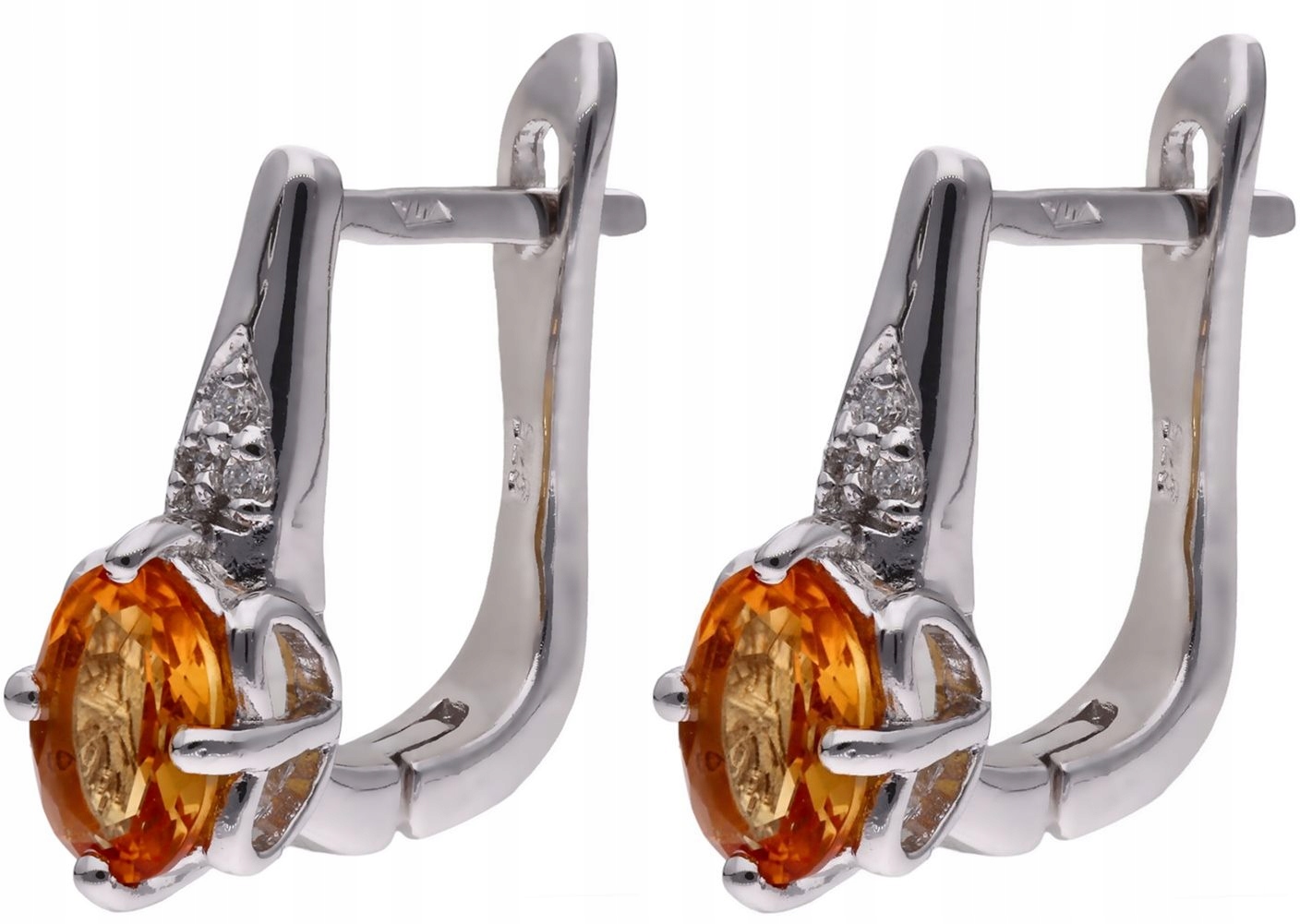 Stříbrné náušnice Ag 925 citronů s diamantem CVD-3365-E-CI