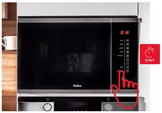 Kuchenka mikrofalowa Amica AMMB 20E3SGI X-TYPE 20l Materiał wnętrza stal