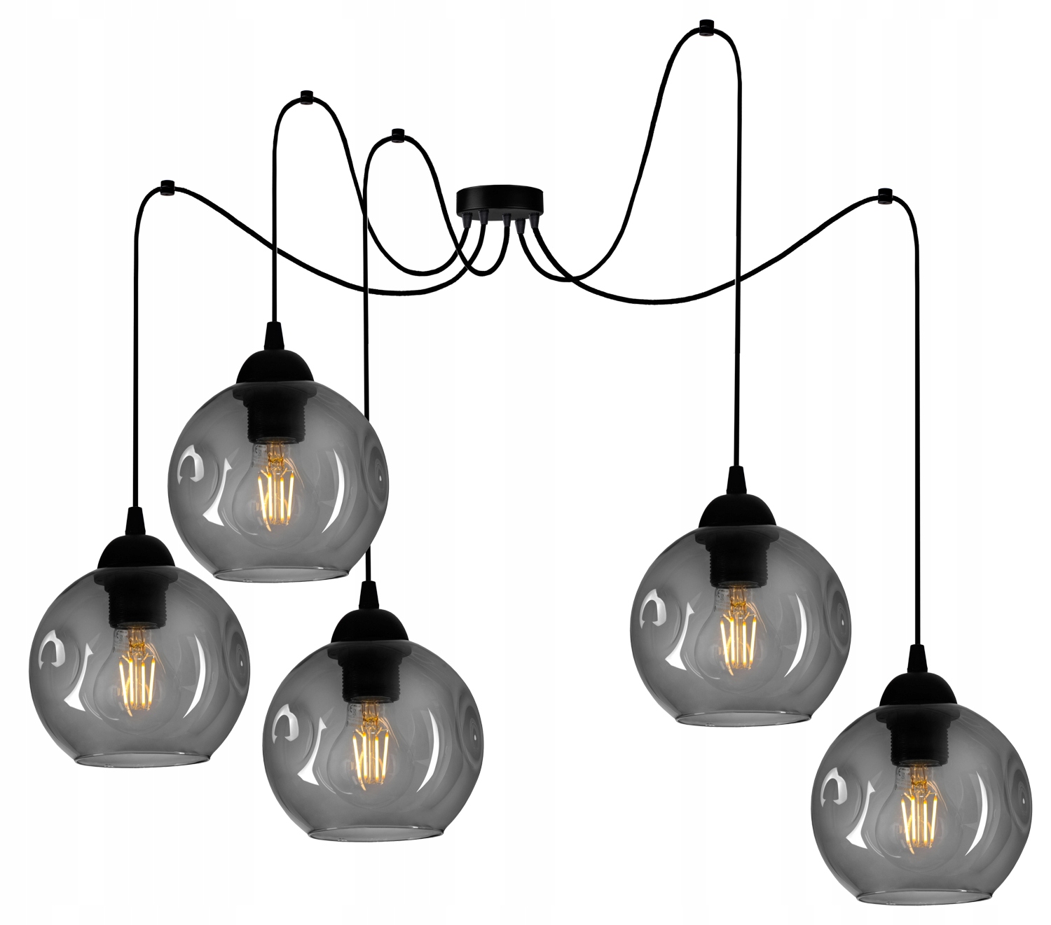 

Szklana Lampa Wisząca Sufitowa Żyrandol Pająk Kule