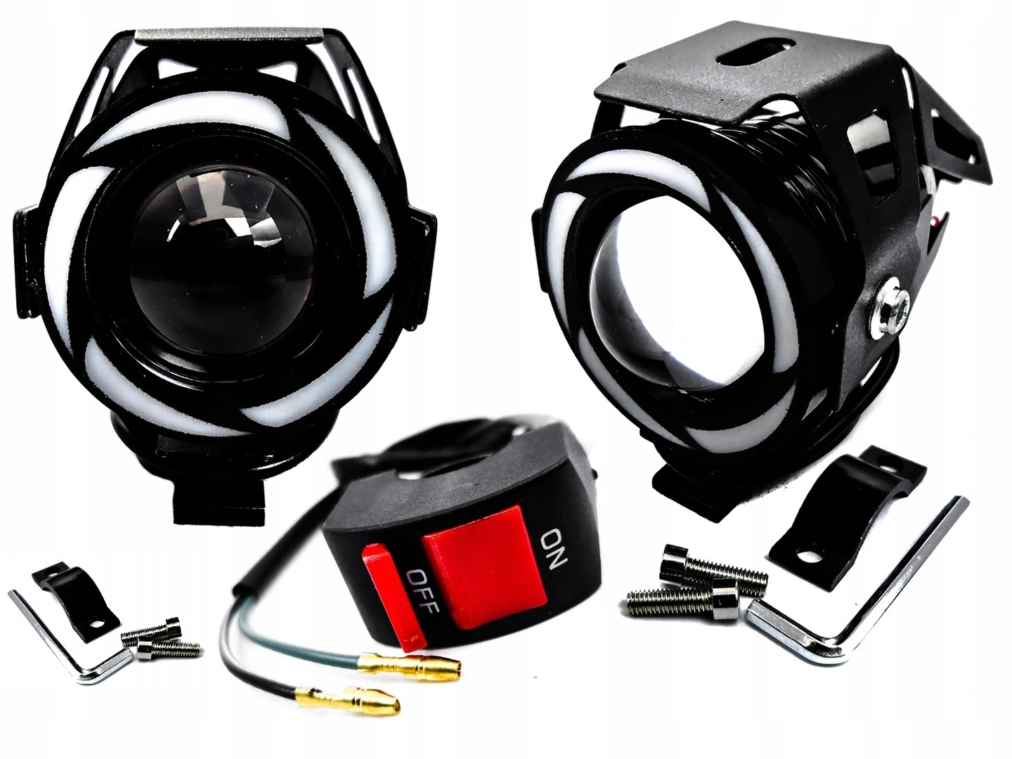 2X LED мотоцикл галогенные лампы quad headlights