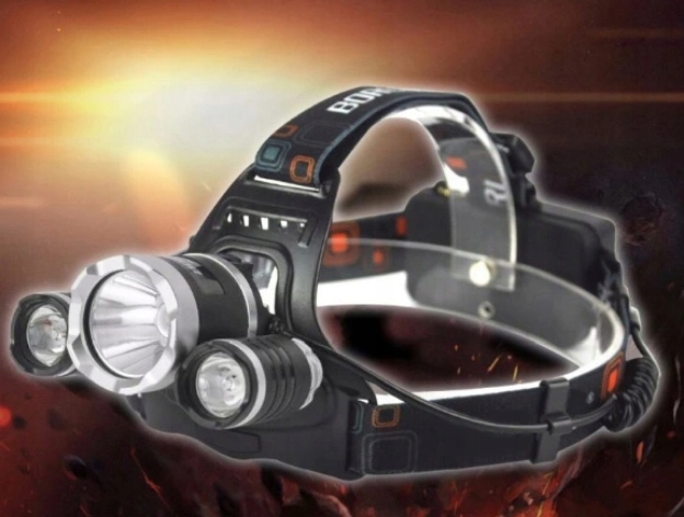 MOCNA LATARKA CZOŁOWA 3 x LED T6 CREE CZOŁÓWKA AKU Źródło światła LED