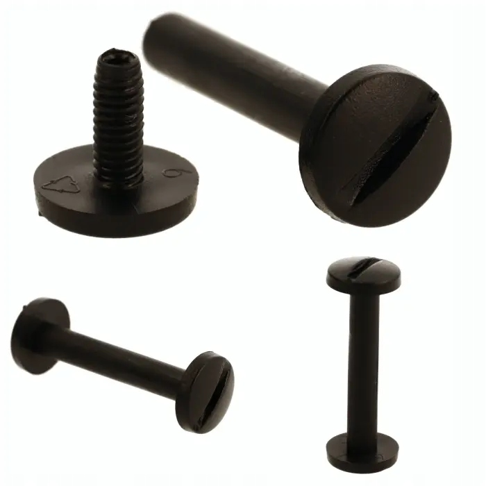 Plastové kroucené nýty Introligatorský šroub 45 mm 5 mm Černé 100 ks