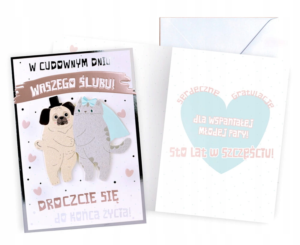 PAMIĄTKA ŚLUBU KARTKA okazjonalna z kopertą KARNET ŚLUBNY dekoracyjny EAN (GTIN) 5906364030606