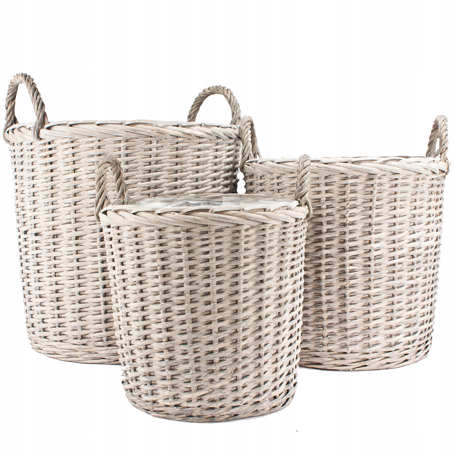 Obal Na Kvetináč Na Kvetináč Kôš Veľká 3 ks šedá do obývacej izby záhradného domu