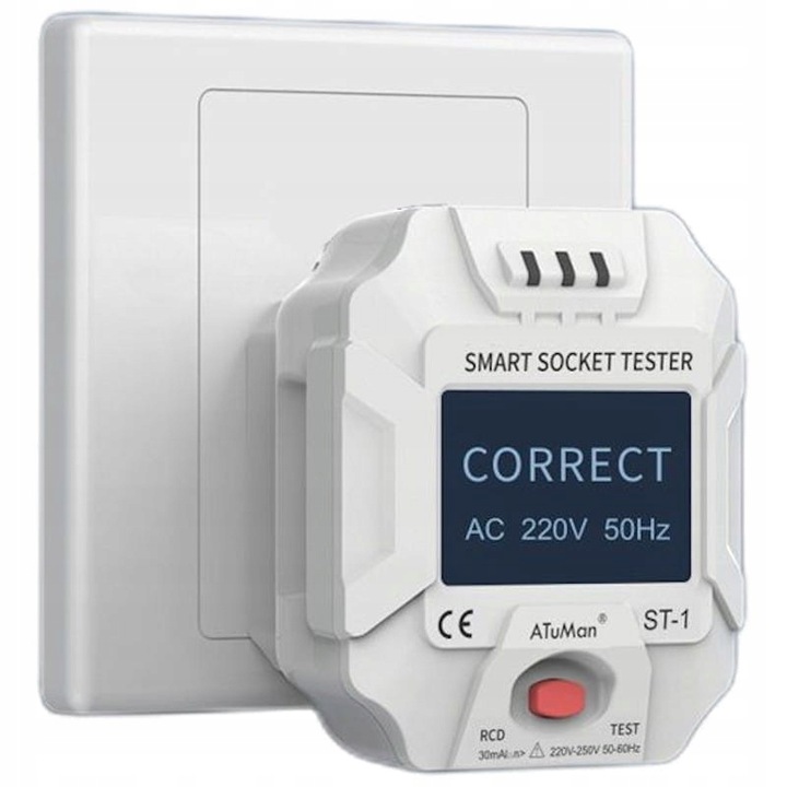Tester Testovací zásuvka Detektor 90-250V ST-1