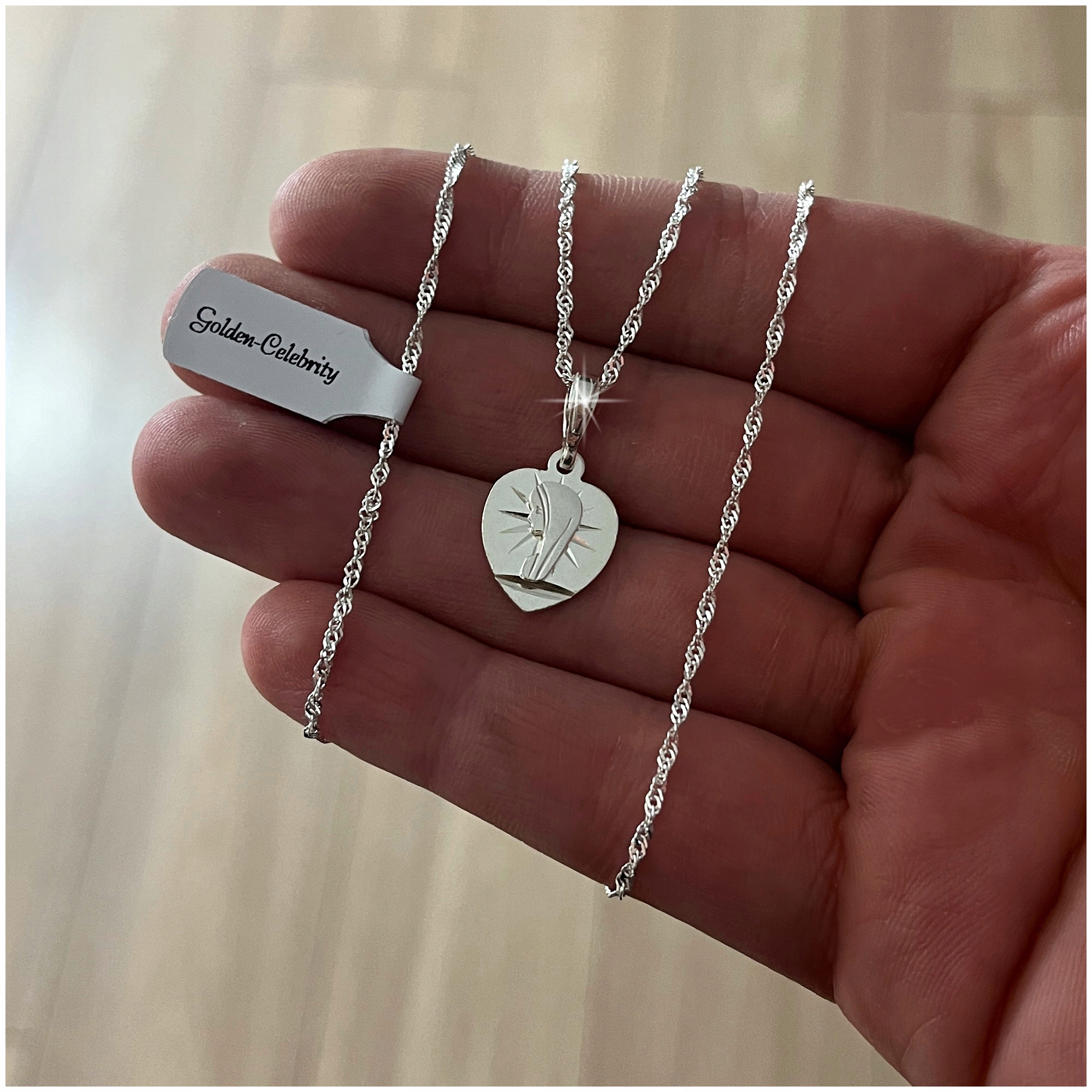 SREBRNY ŁAŃCUSZEK Z MEDALIKIEM PR. 925 PAMIĄTKA I KOMUNII ŚWIĘTEJ + GRATISY Kod producenta Prezent komunia dla niej dziewczynki chrzest