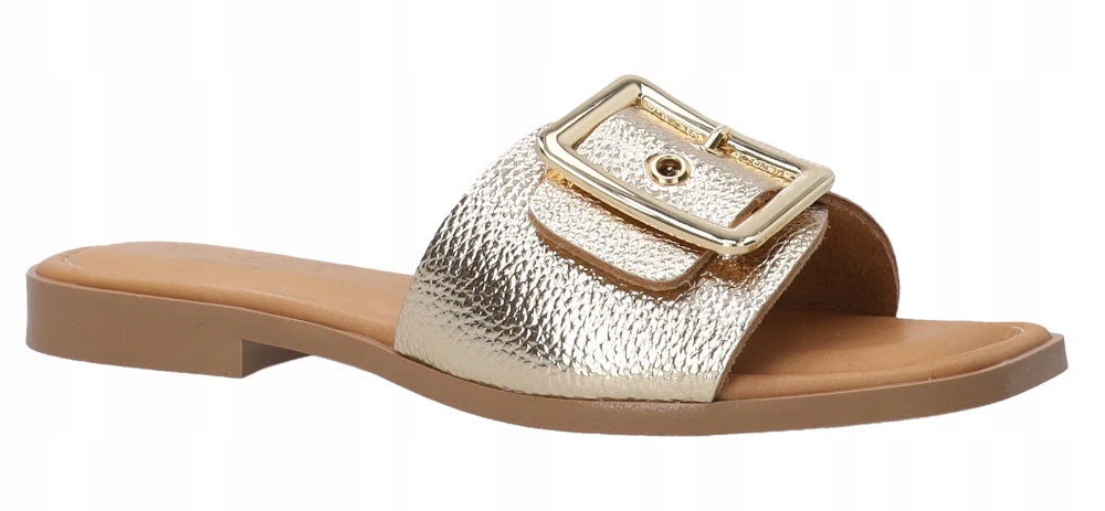 Venezia nazouváky ploché zlaté, pohodlné pro každodenní nošení, velikost 36