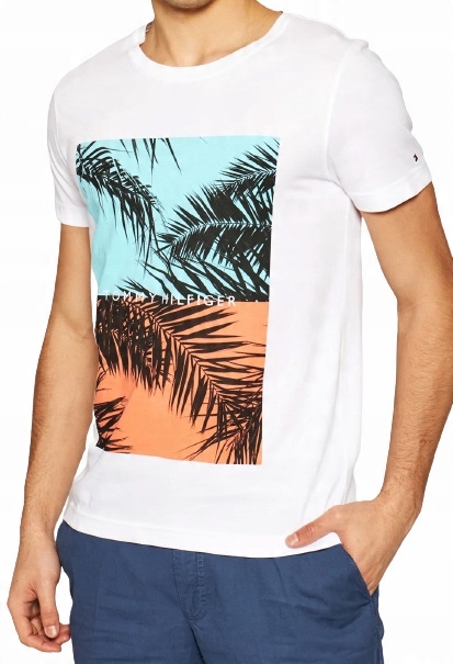 

Koszulka Męska Tommy Hilfiger T-shirt Biały R. XXL