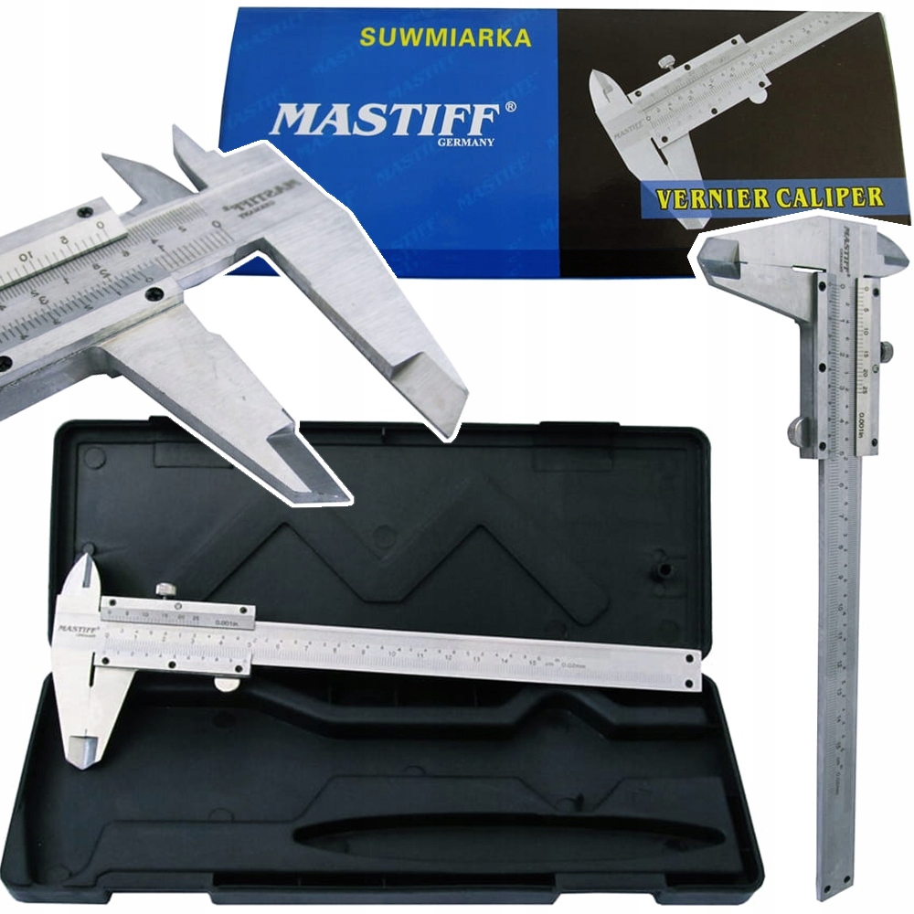 SUWMIARKA ANALOGOWA MANUALNA 150 MM METALOWA INOX + ETUI