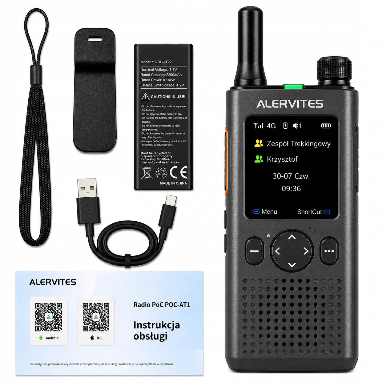 Radiotelefon Baofeng Alervites PoC-AT1 4G Lte Poc Sim Neomezený dosah