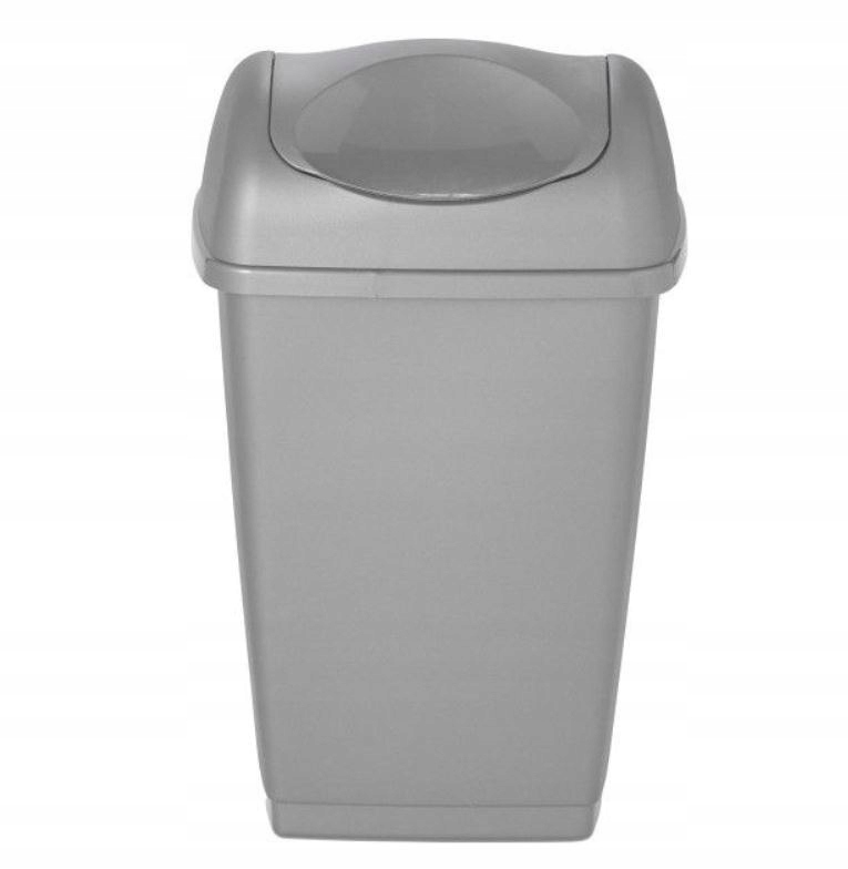 Levně Odpadkový koš Riff víkem 20 l šedý kancelářský