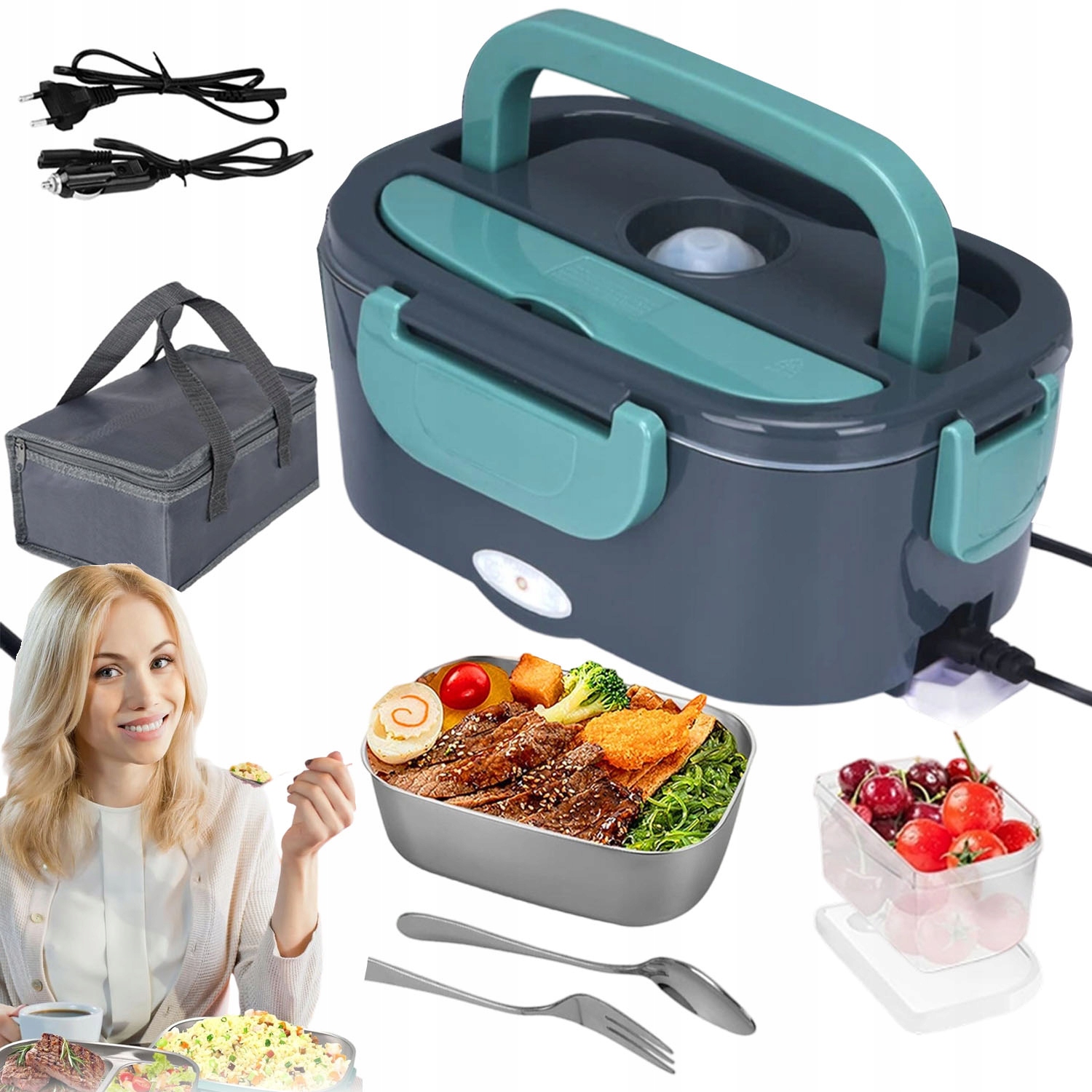 4V1 Elektricky Vyhřívaný Obědový Box 12 V/24 V/220 V Ptc 1,5 L 60 W