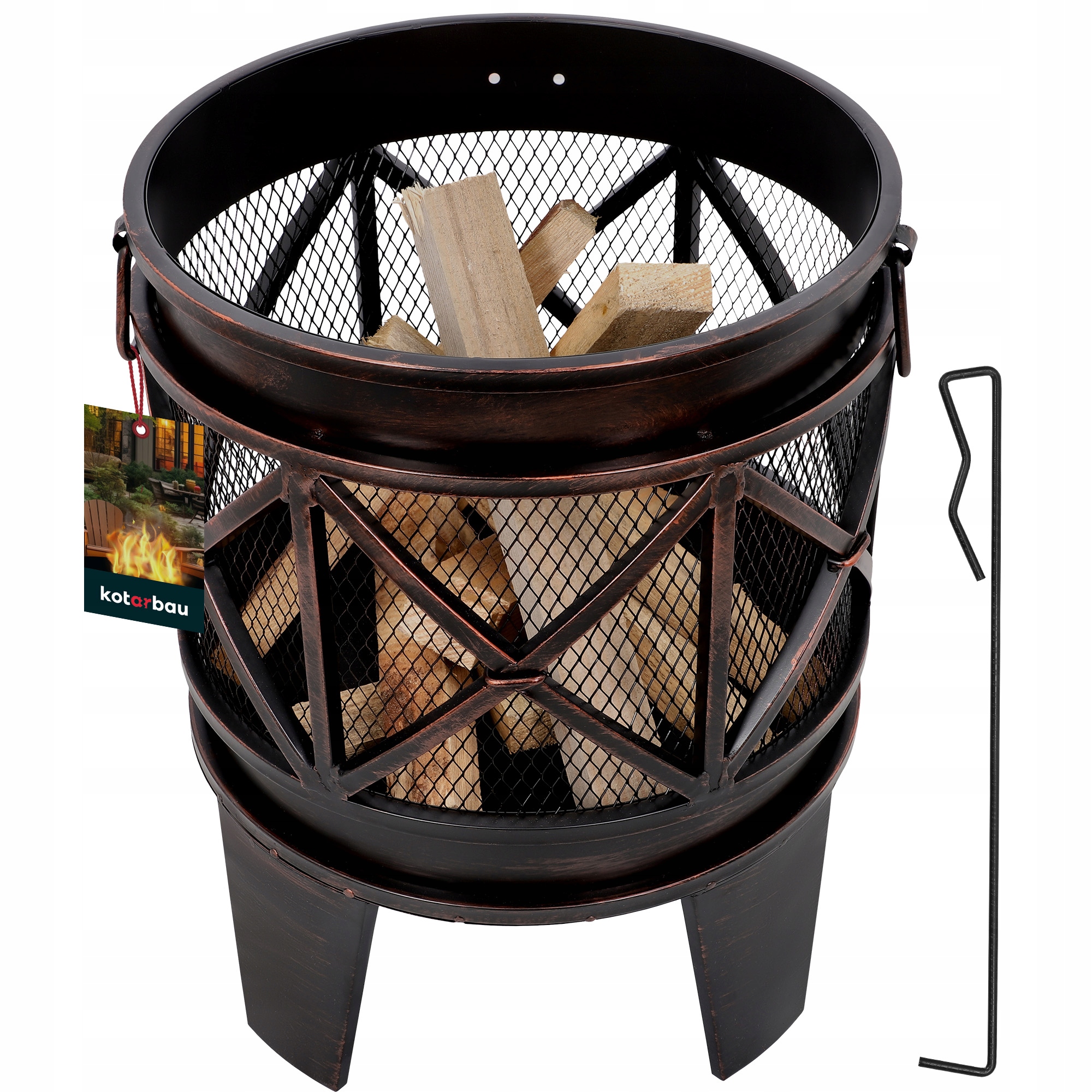 PALENISKO OKRĄGŁE OGRODOWE Fi 42 DUŻE STALOWE GRILL MISA OGNISKO POGRZEBACZ Kod producenta P595