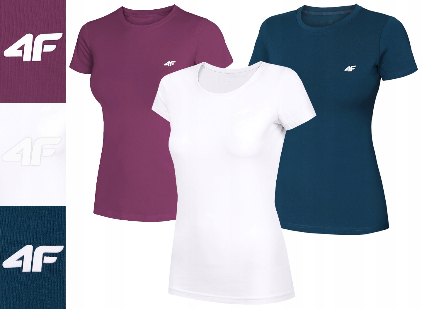 Koszulka damska 4F zestaw 3 szt. T-shirt podkoszulek komplet TZ95 L