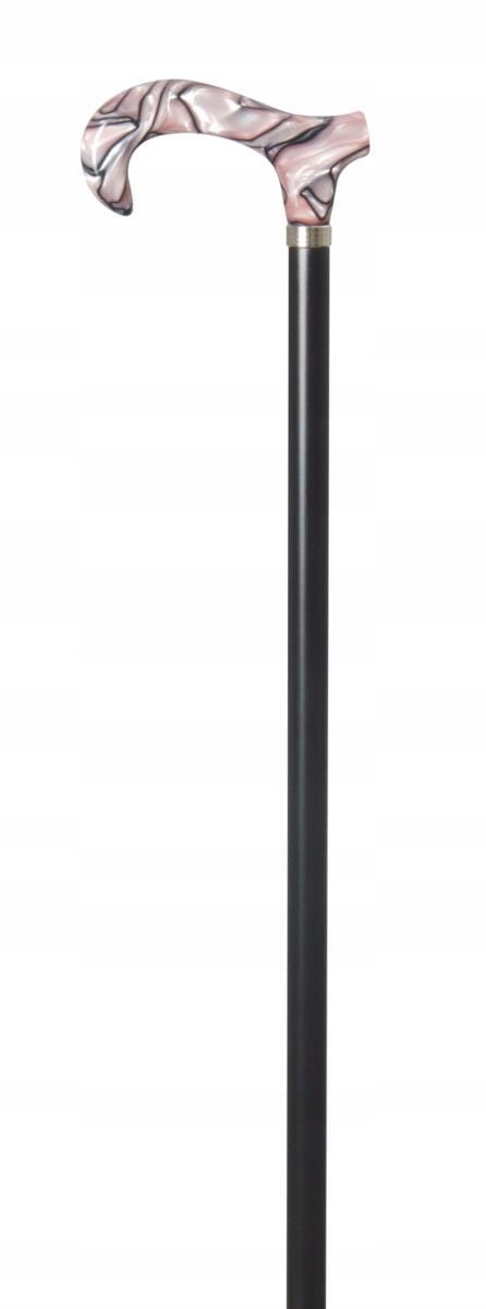 Laska regulowana z ozdobnym uchwytem Derby różowa