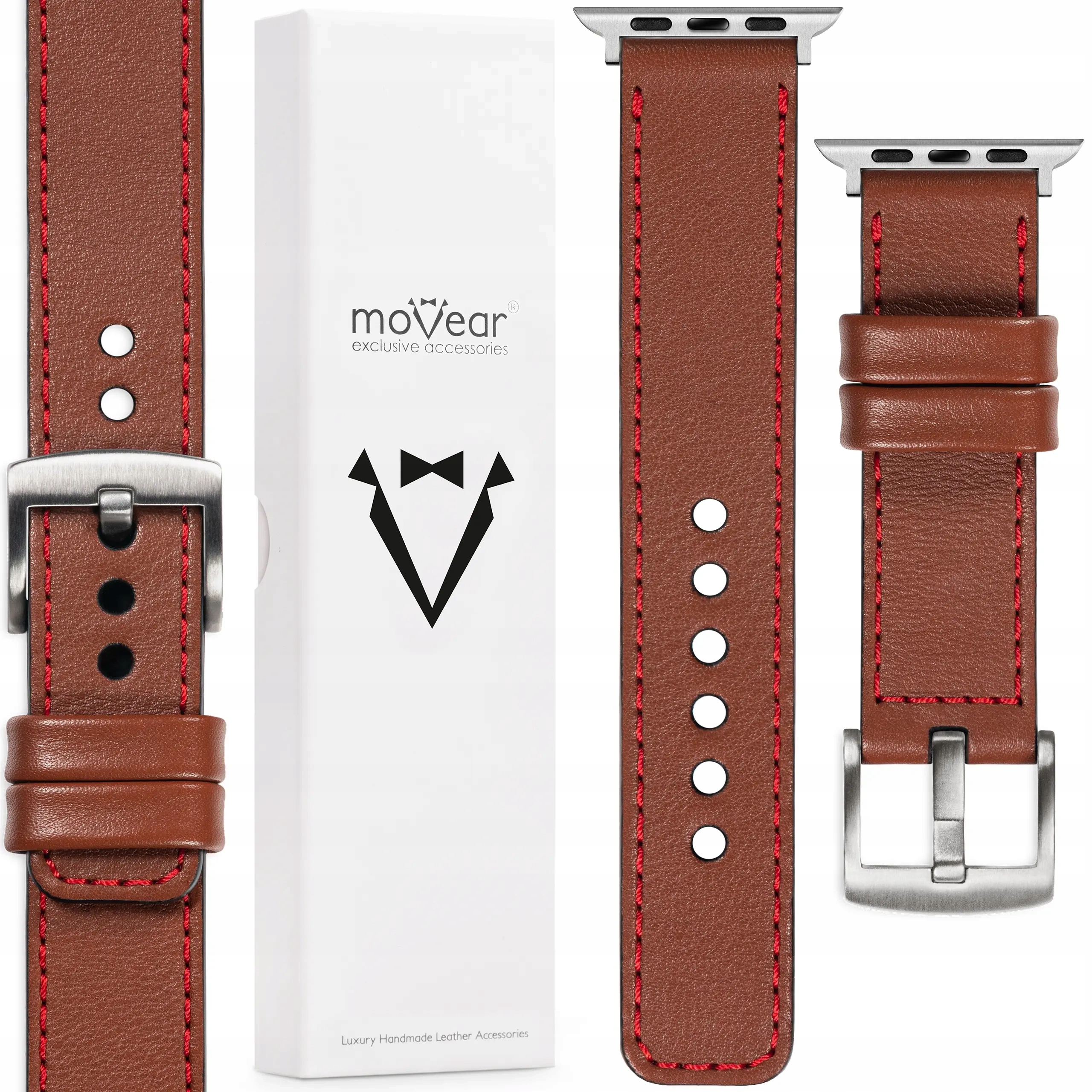 Pásek Apple Watch Ultra 10 9 8 7 6 5 Se Hnědý Handmade Polský