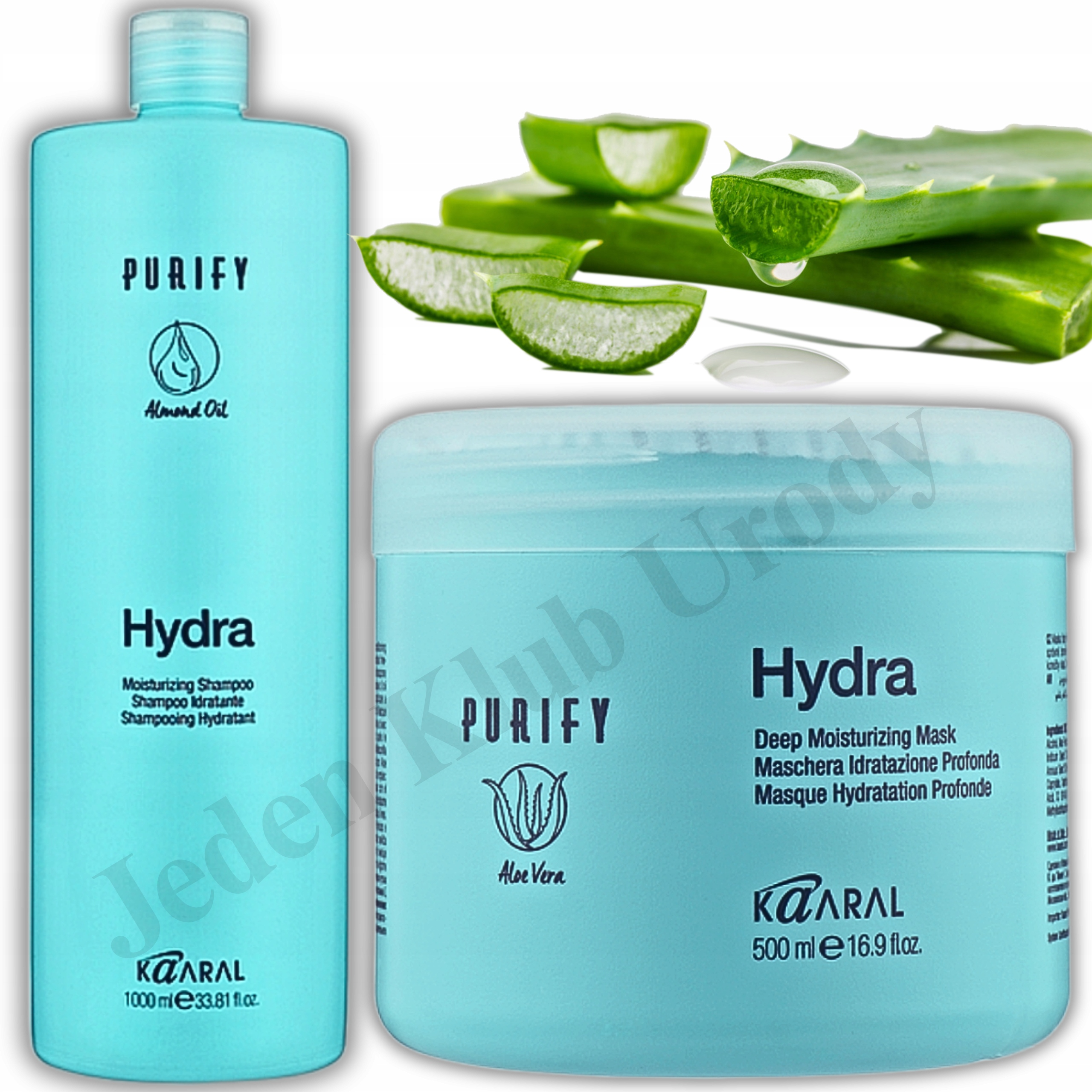 Hydratace A Lesk Vlasů Kaaral Purify Hydra Šampon 1 L Maska 500 ML Sada