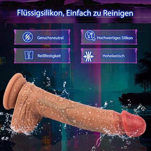 REALISTISCHER Dildo Silikonowy 21 cm z Przyssawką i Dużymi Jądrami — miniatura 7