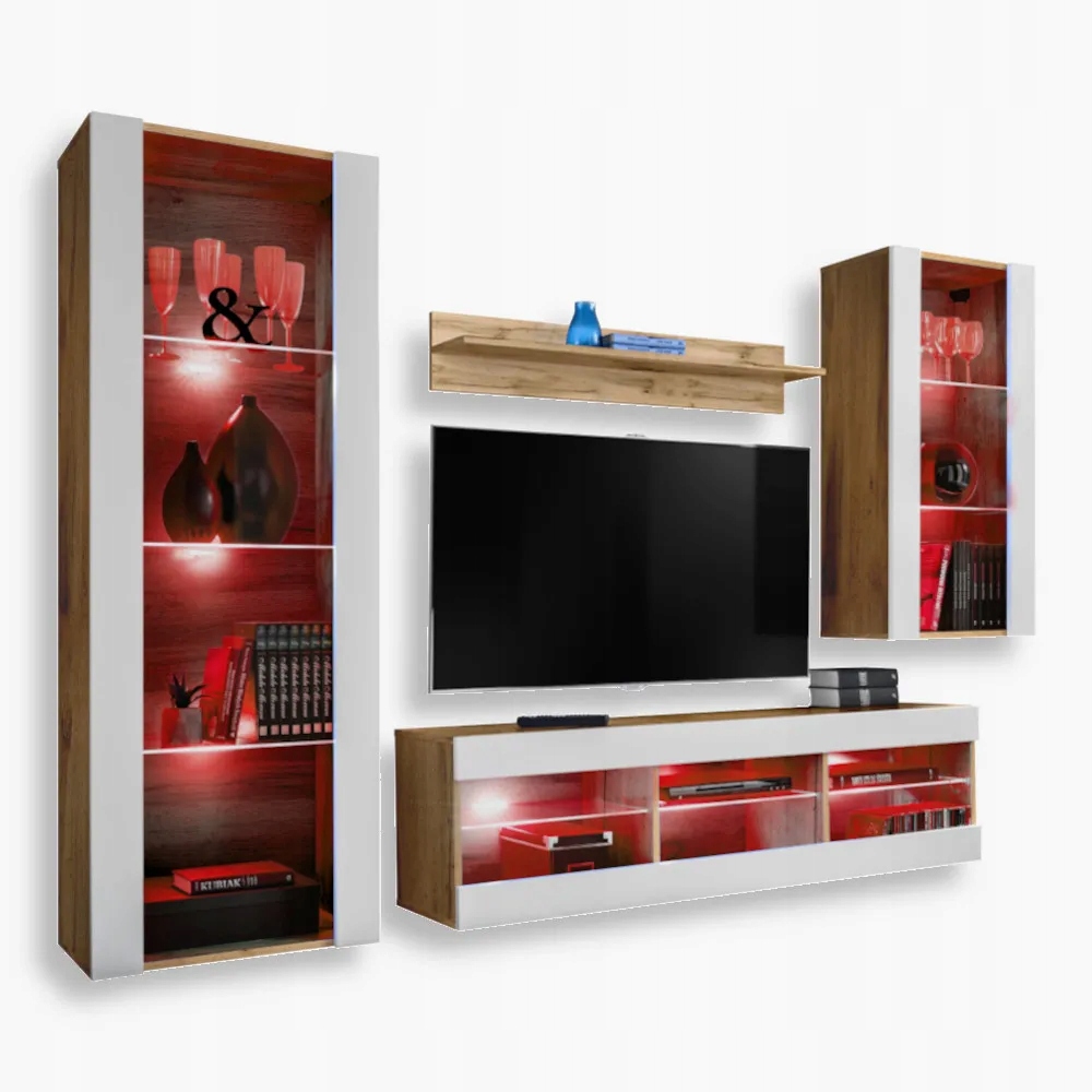 komodee Tivoli Medio Rtv sada do obývacího pokoje Dub Wotan-Bílá Rgb Led