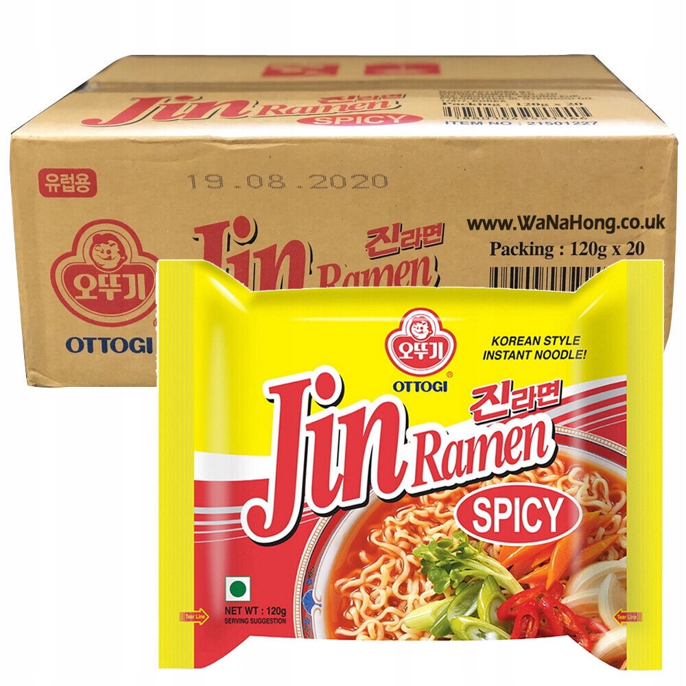 Levně 20 x Korejská instantní pikantní polévka Jin Ramen 120 g Ottogi Filipino Food