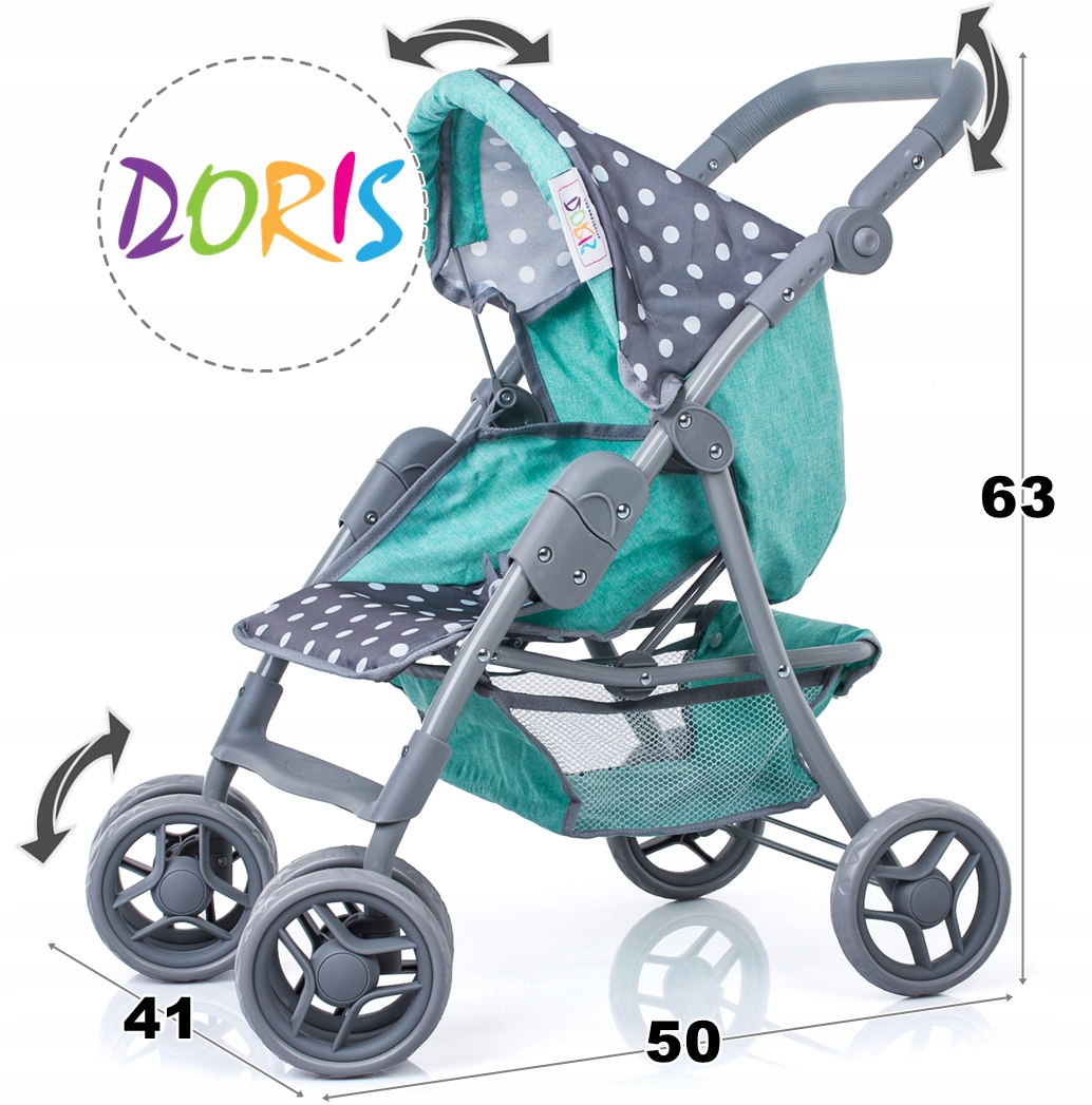 Duży wózek dla lalek SPACEROWY SPACERÓWKA + LALKA Kod producenta DM9352