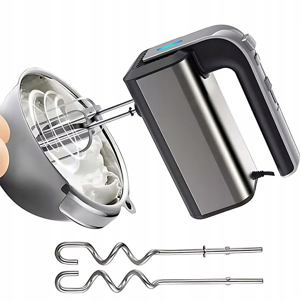 Ruční Mixér 300 W 5 Rychlostí Turbo 2 Šlehací Metly 2 Háky Na Těsto