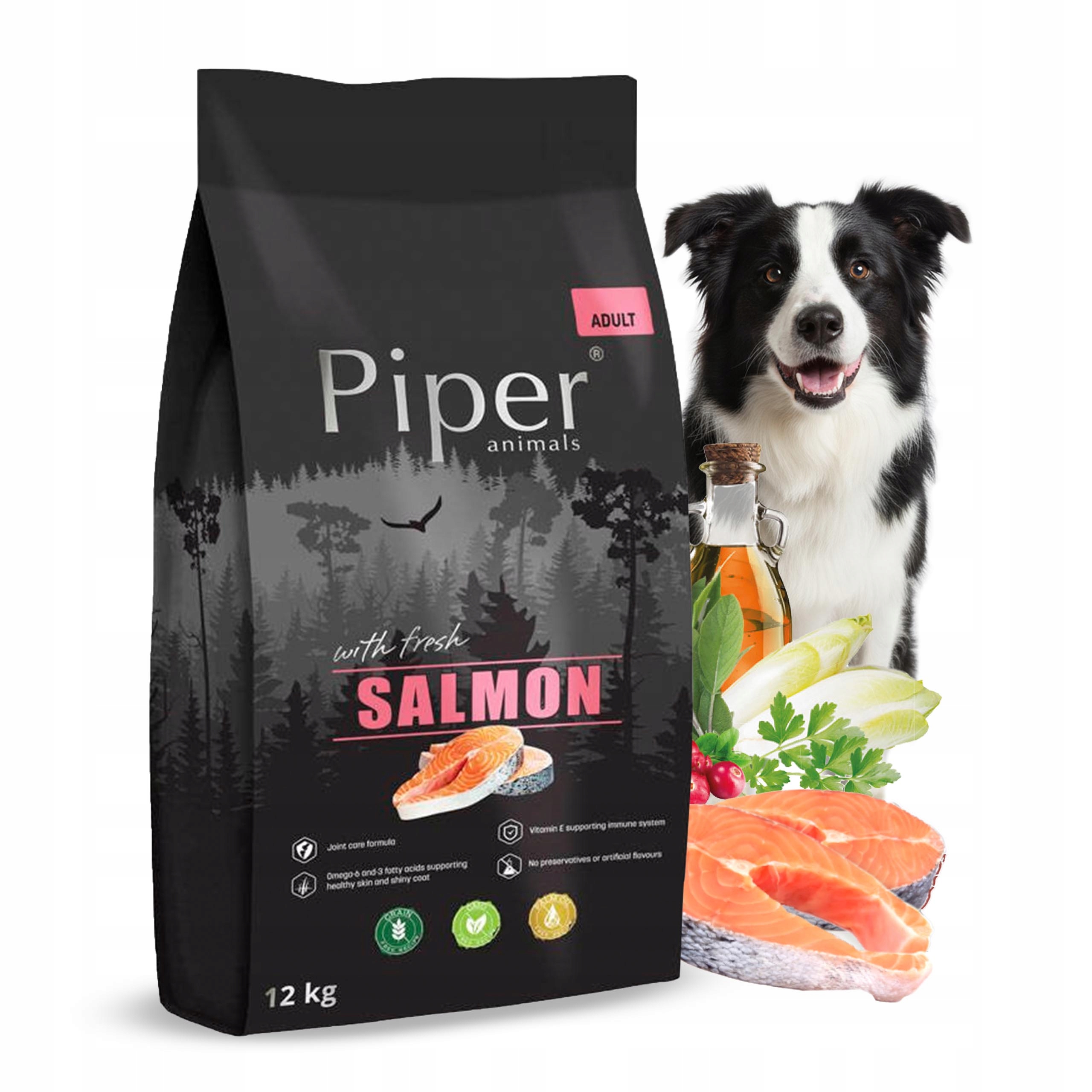 Piper Animals Salmon z Łososiem 12 kg sucha karma dla psa