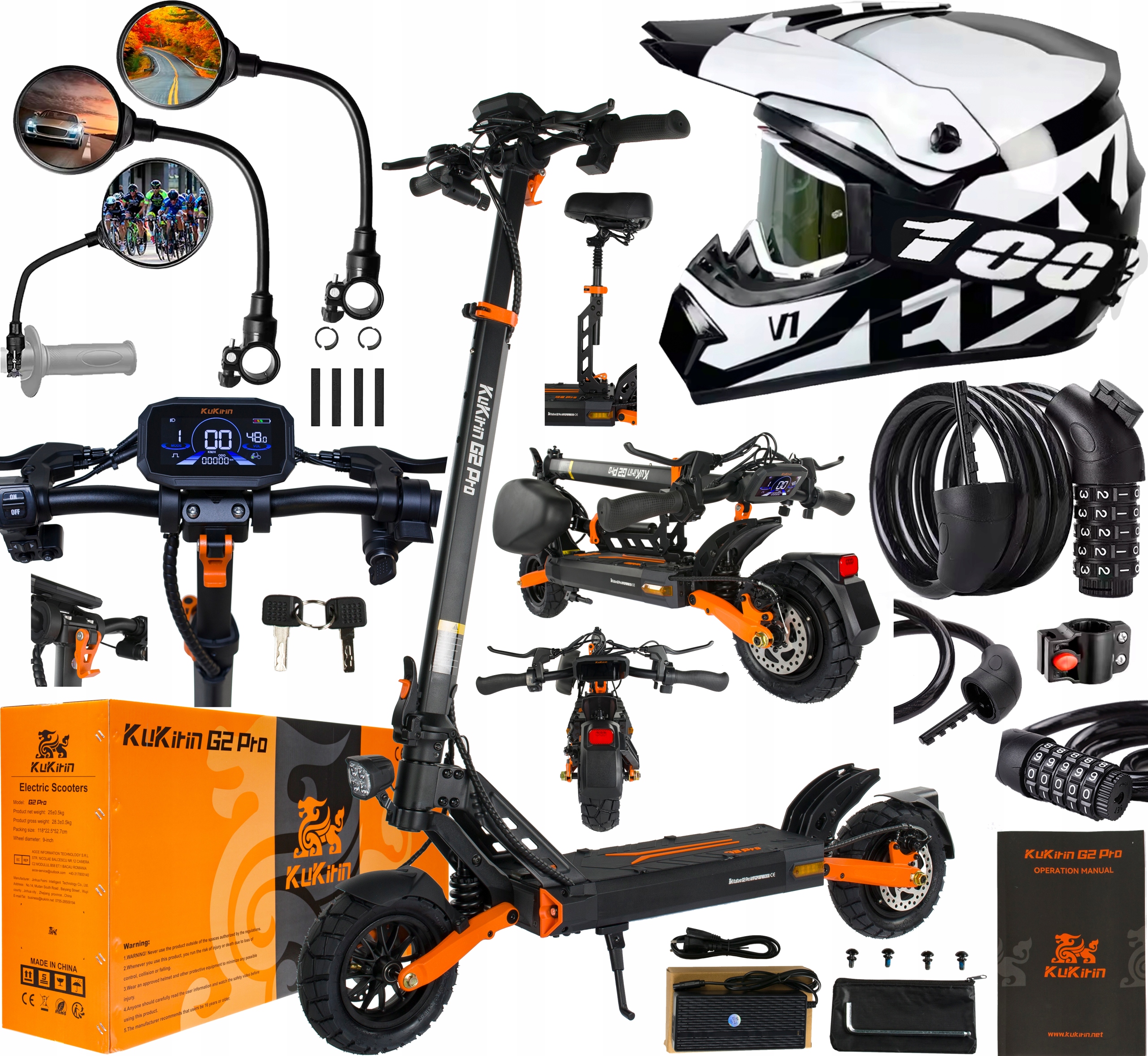 KuKirin G2 Pro Składany Terenowy 600W 48V 15.6AH 45KM/H 9" Meski/Damski Pl