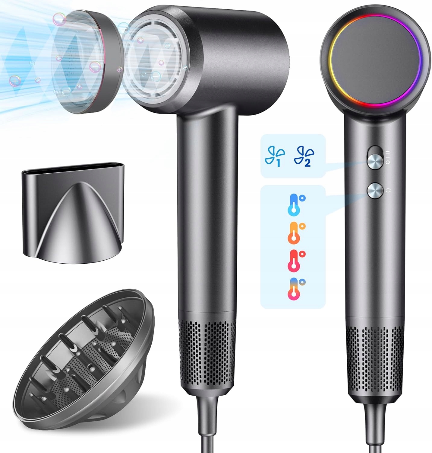 Sušič Vlasov Nudwis Iónový Difuzér Tichý Výkonný Prenosný 1400W Pro