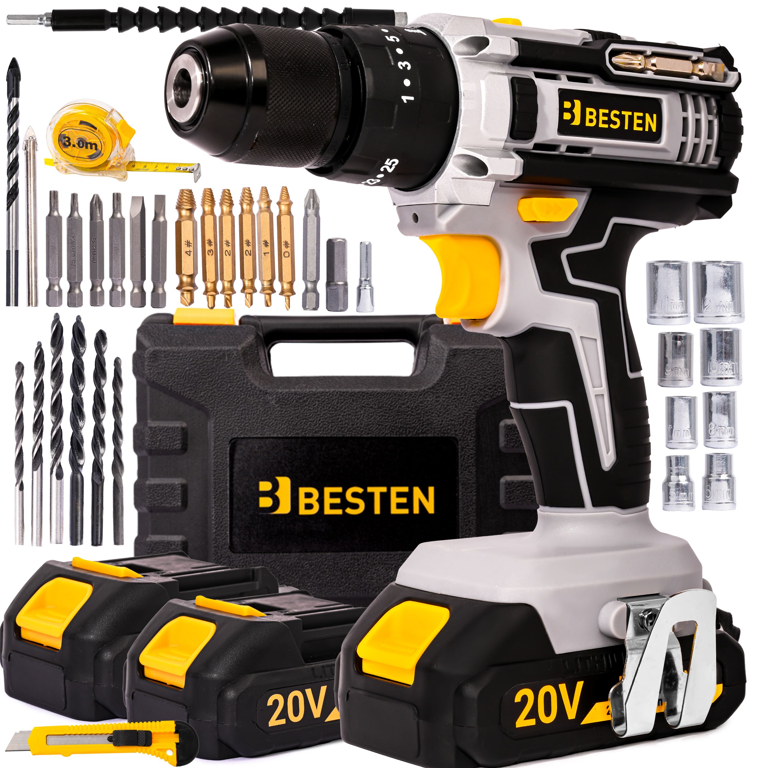 Aku Vrtačka akumulátorový příklepový 20V 2x Aku sada kovová hlava