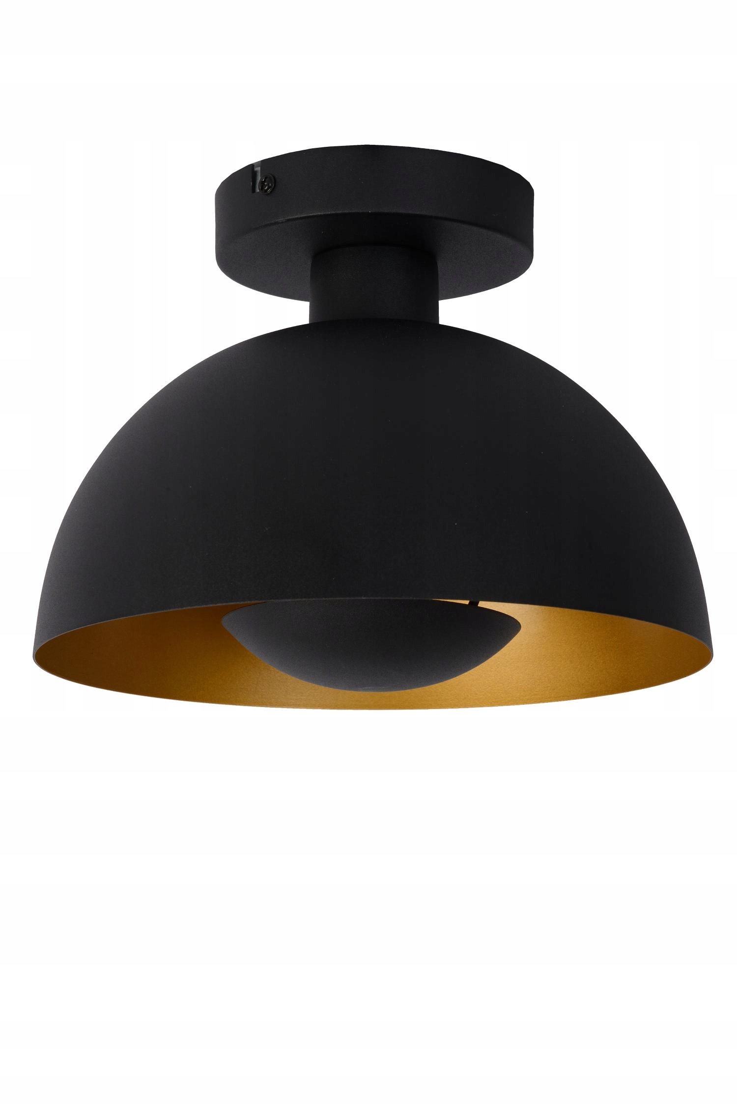Čierna zlatá kovová stropná lampa okrúhla 25 cm do obývacej izby spálne Lucide
