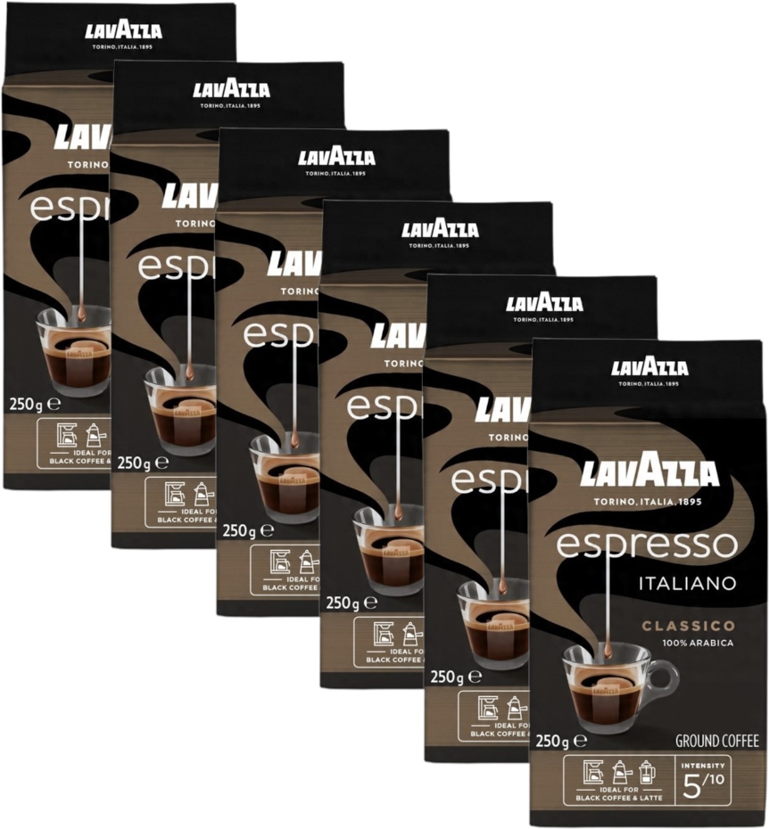 Lavazza caffee espresso kawa mielona Arabica 100% 6 x 250g