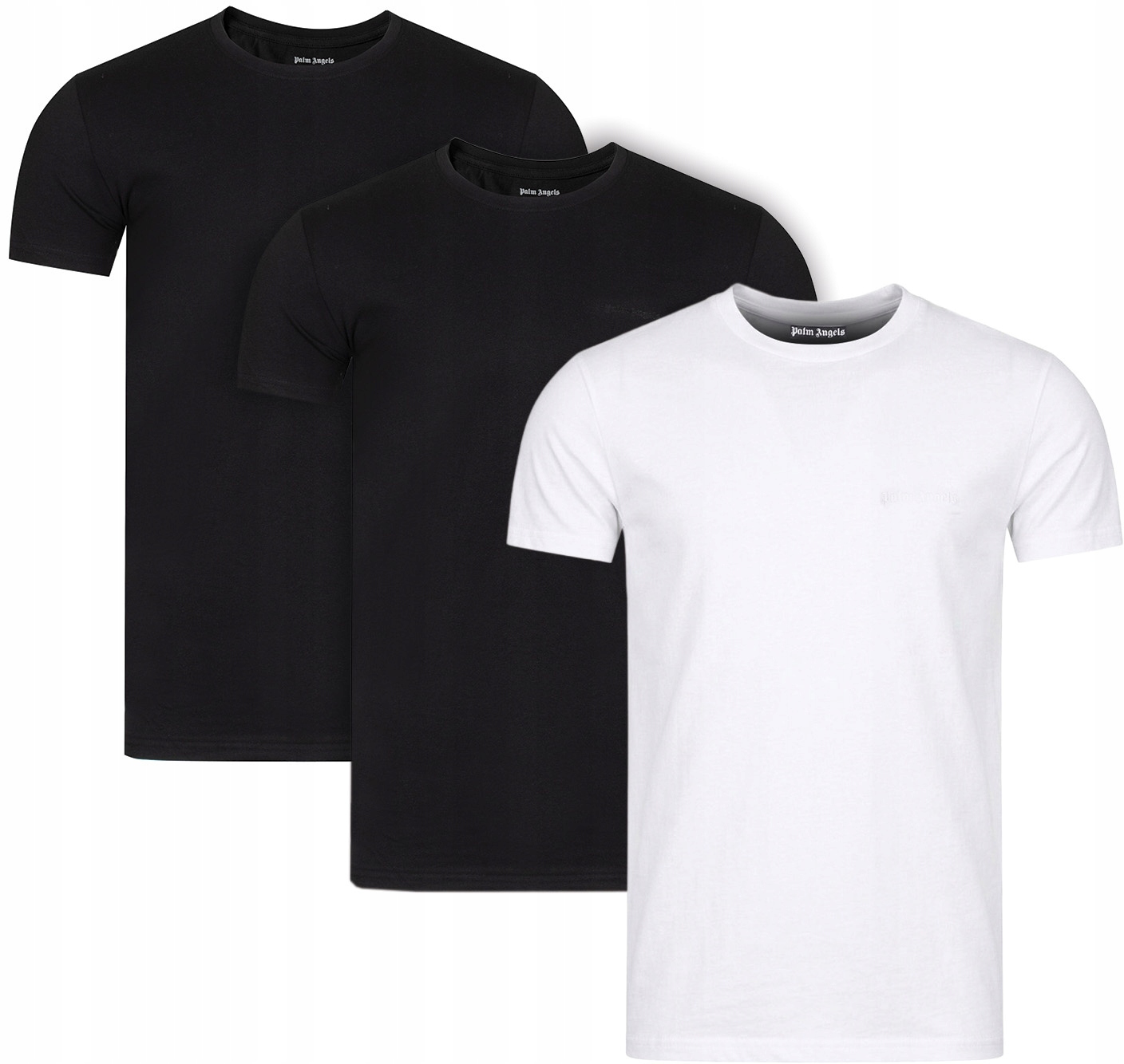 Palm Angels Pánské Trička 3-PACK, sada bavlna, černá, bílá pro každodenní nošení