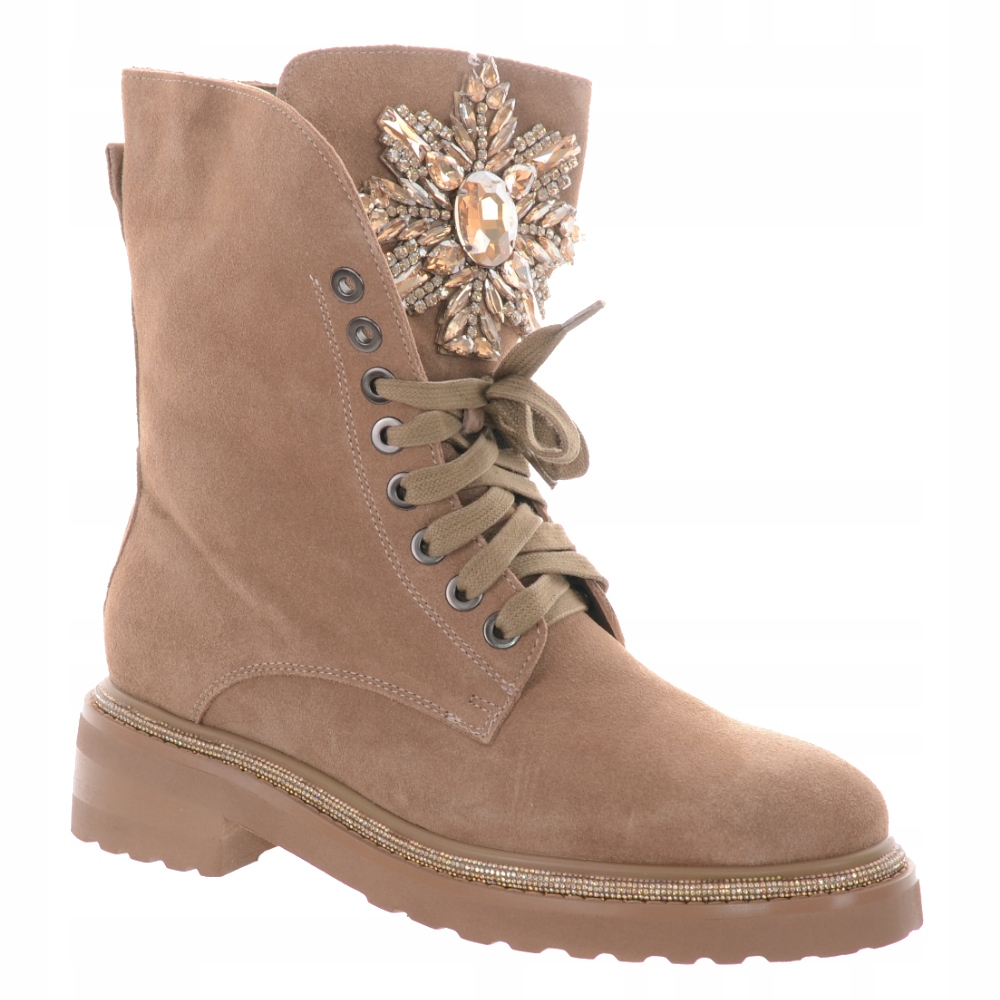 Alma En Pena Kožené Kotníkové Boty Na Podzim Béžové 39