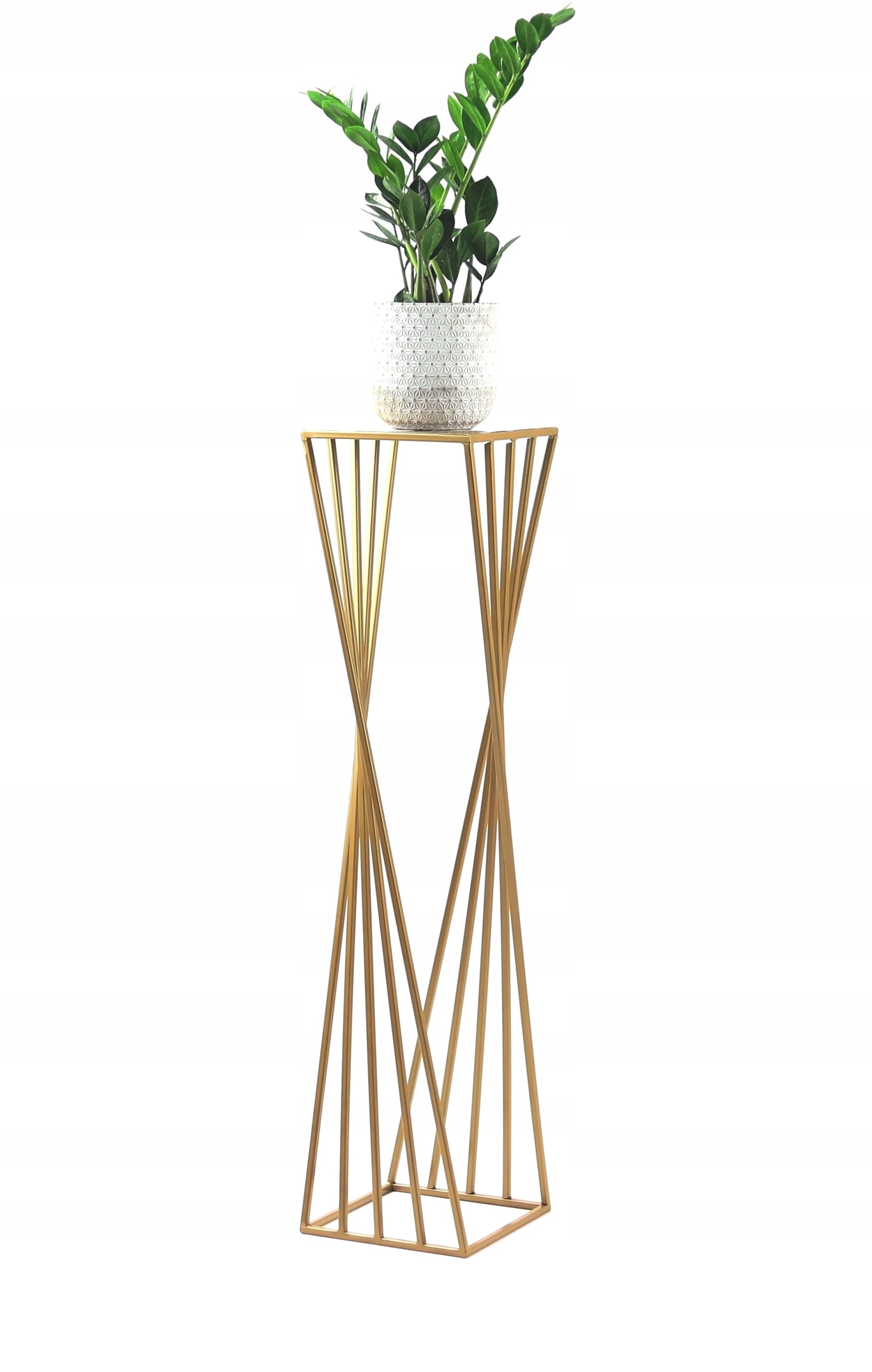 

Nowoczesny Kwietnik Stojący 100cm złoty Loft