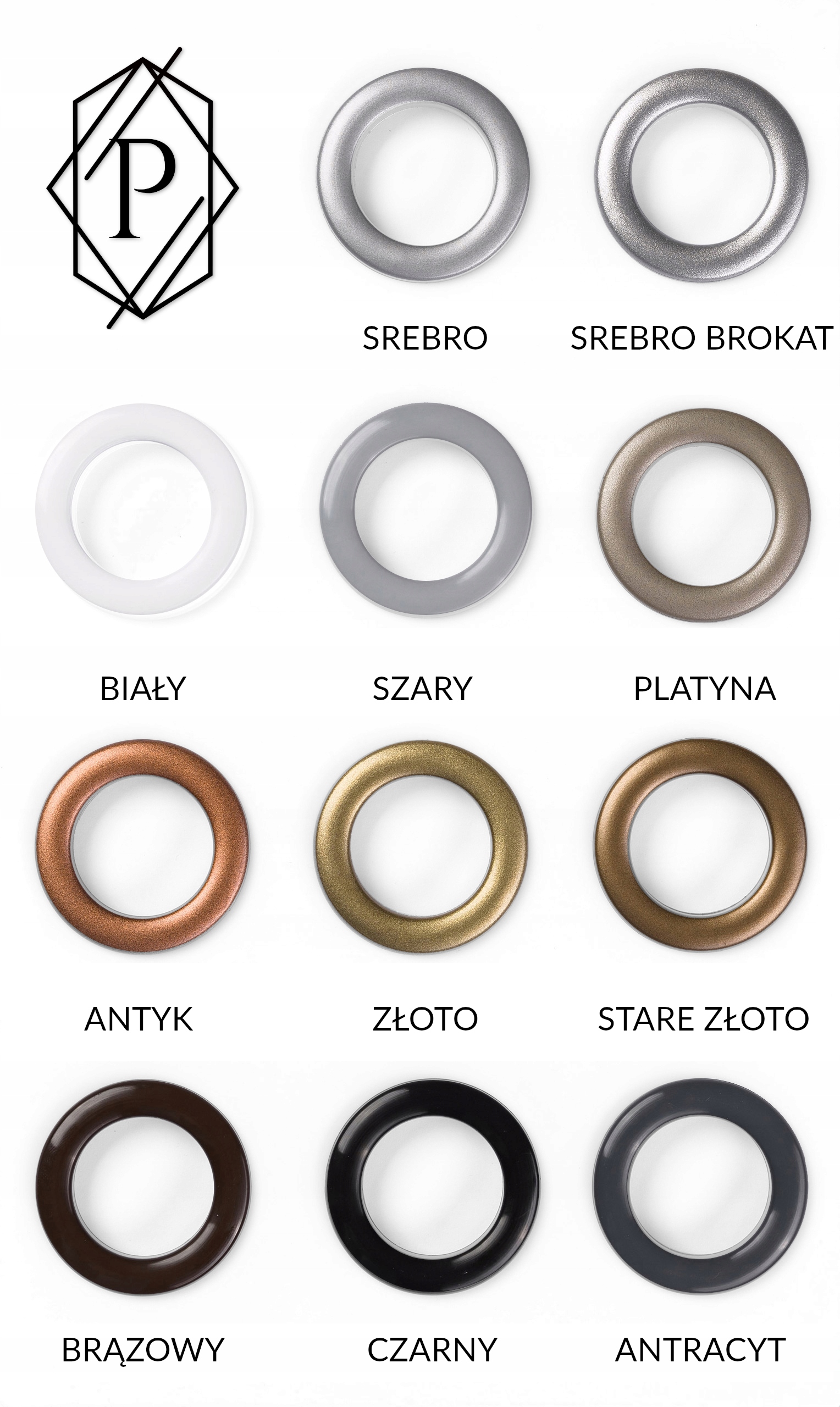 ZASŁONY EFE 150x210 P. SZARY PRZELOTKI Na Wymiar Materiał poliester