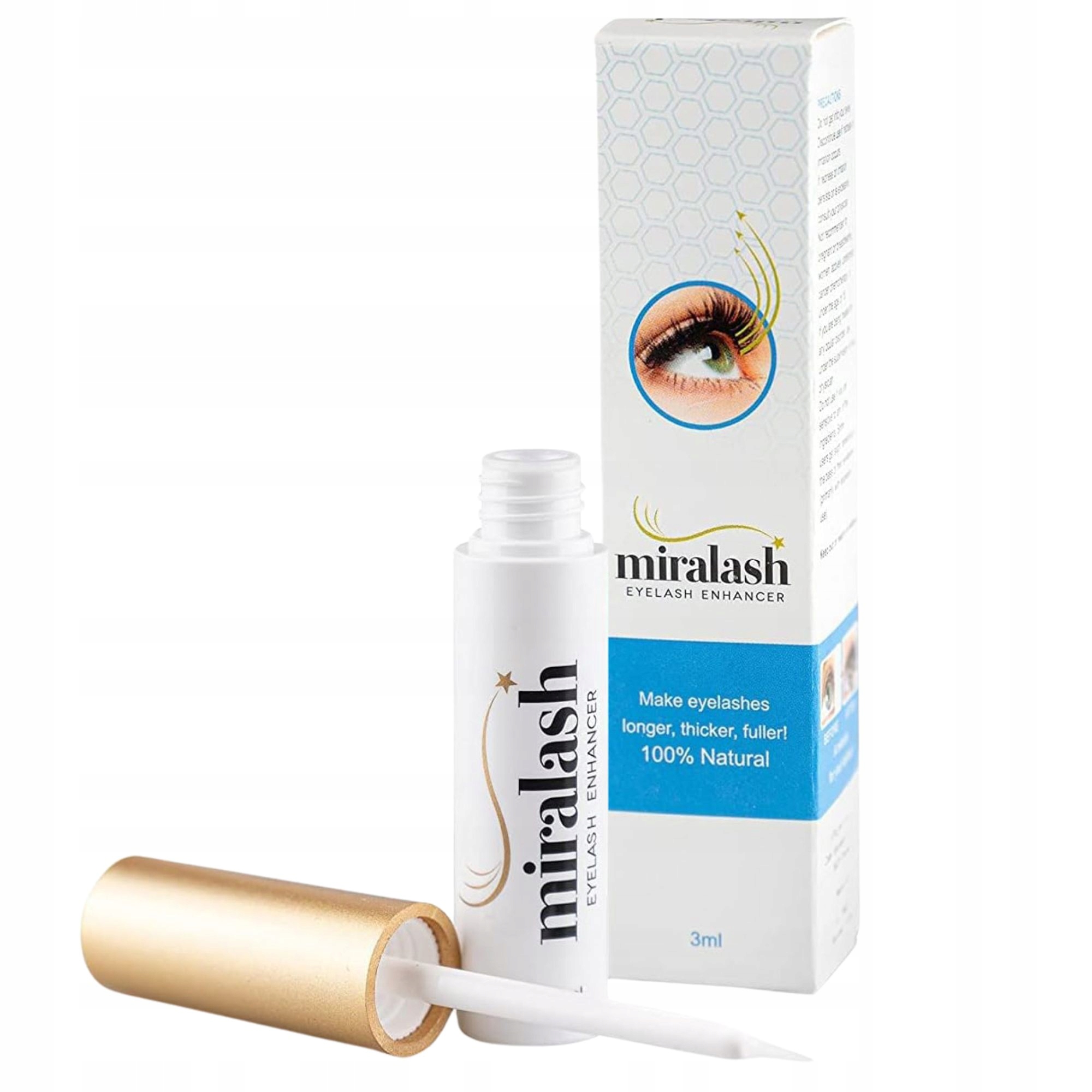 Vyživující sérum na řasy Prodlužuje Zahušťuje regeneraci a ztmavuje Miralash 3 ml