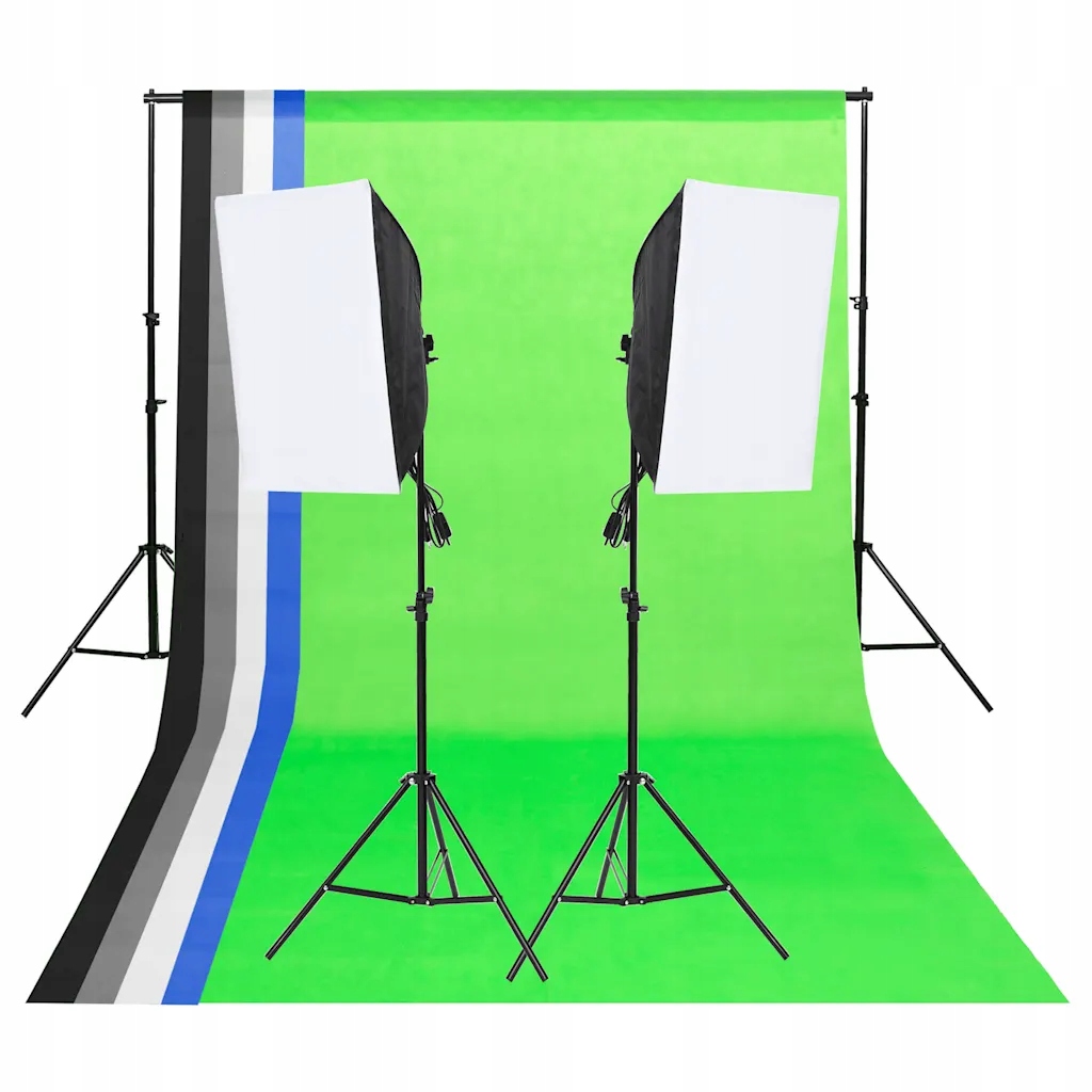 Zestaw oświetleniowy do studia fotograficznego z tłem 1,6x3m, czarny