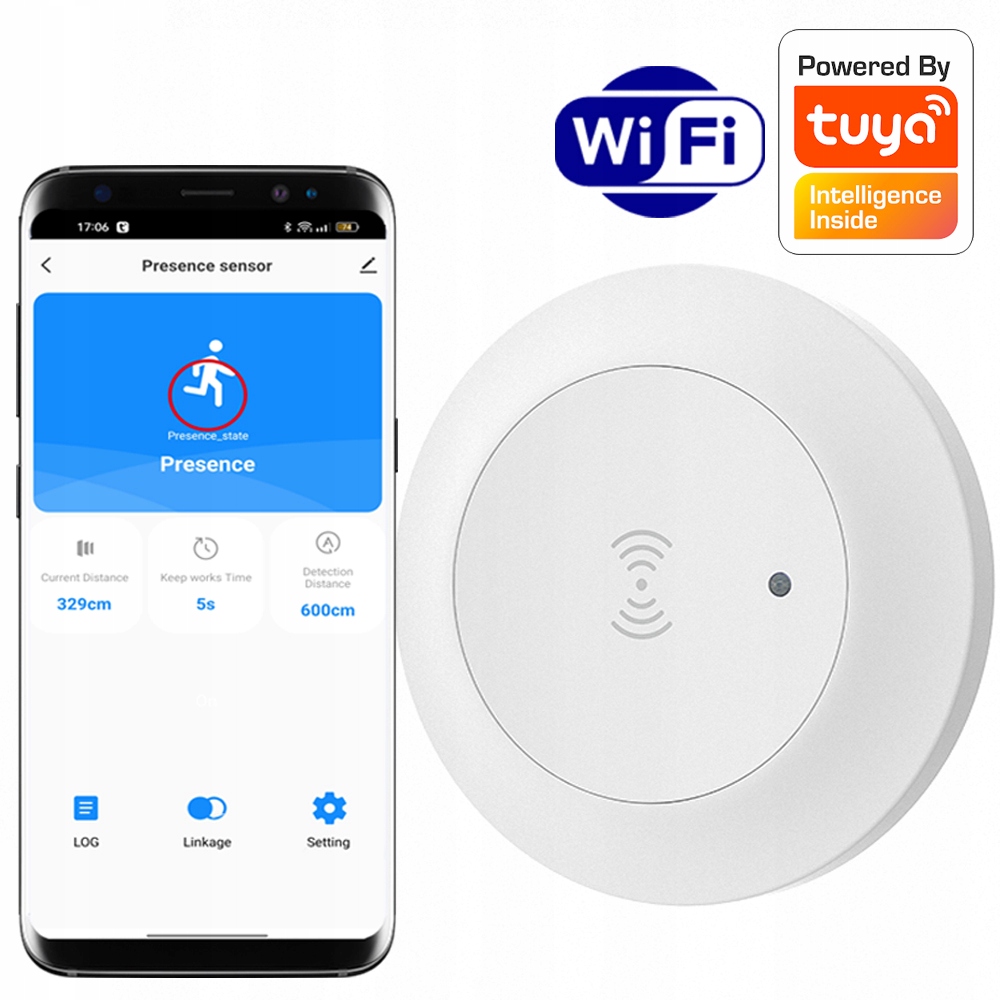Rtx Mikrovlnný senzor přítomnosti WiFi Tuya Smart 230V nástěnný