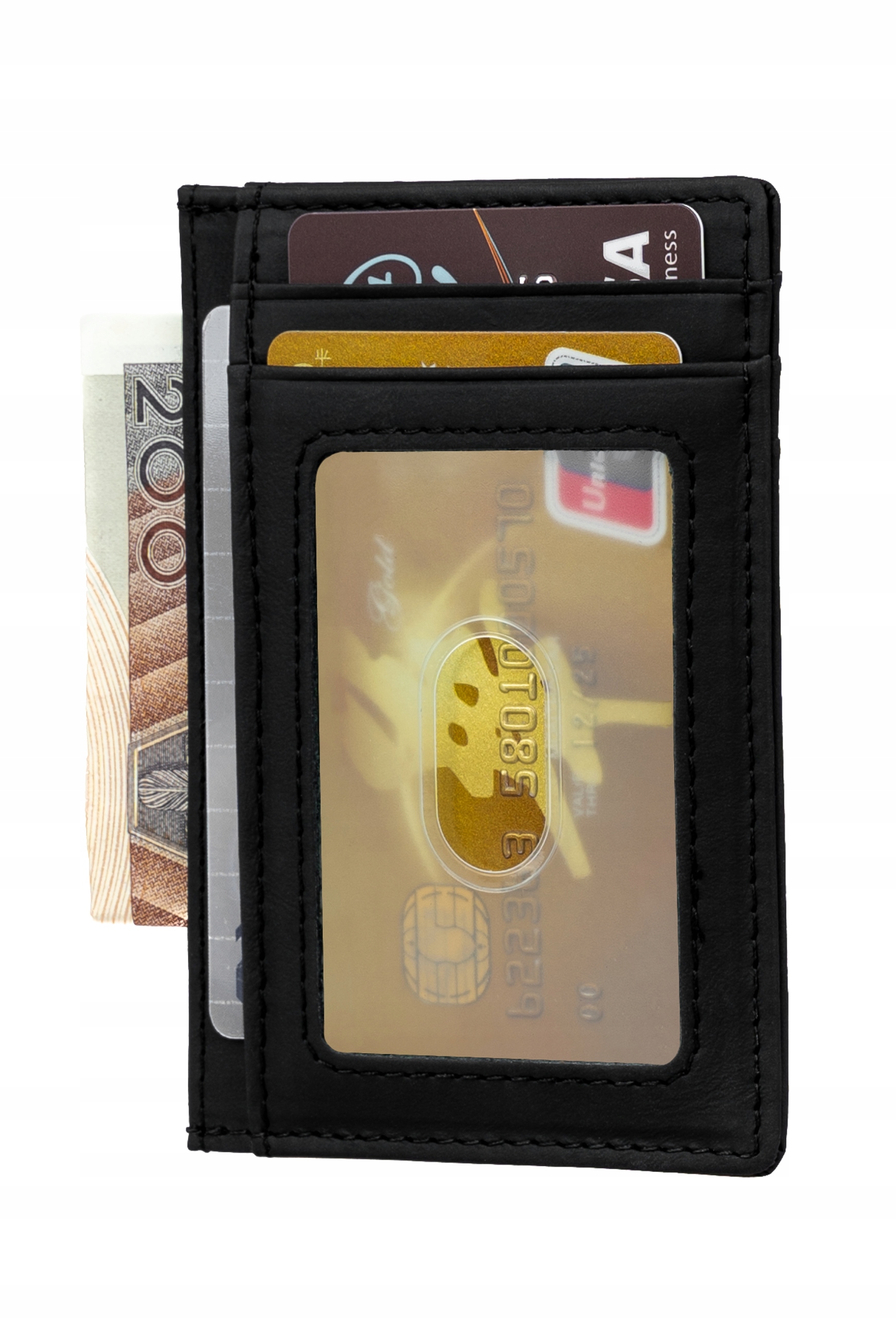 

Małe etui męski portfel cienki Rfid Slim Czarny