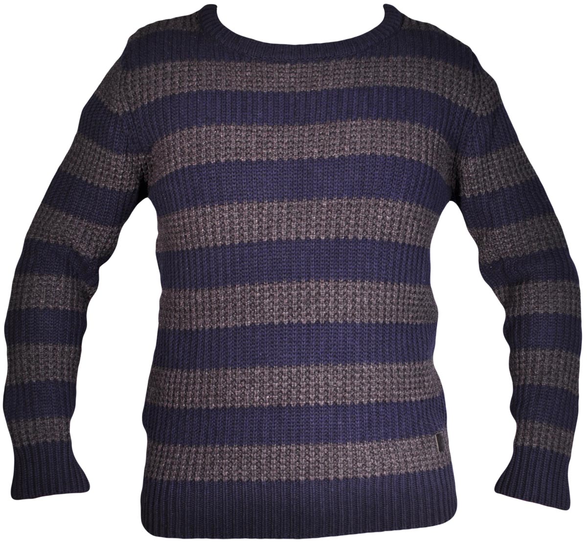 LEE sveter navy grey stripes CREW KNIT _ 38 M