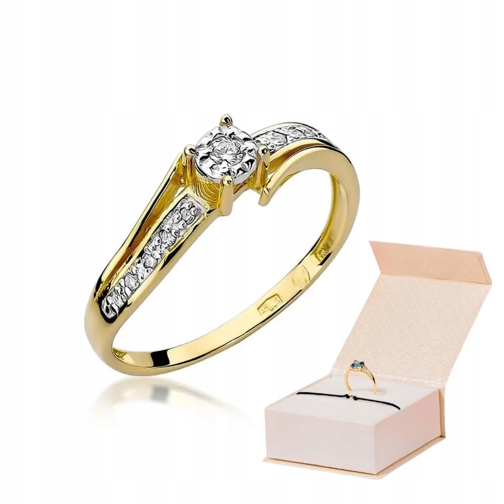 Zlatý Prstýnek 585 S Diamanty 0,10ct Luxusní Zlatý Náramek